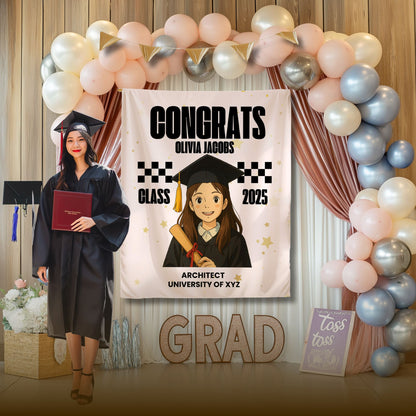 Custom Ghibli Graduation Backdrop Banner- #5