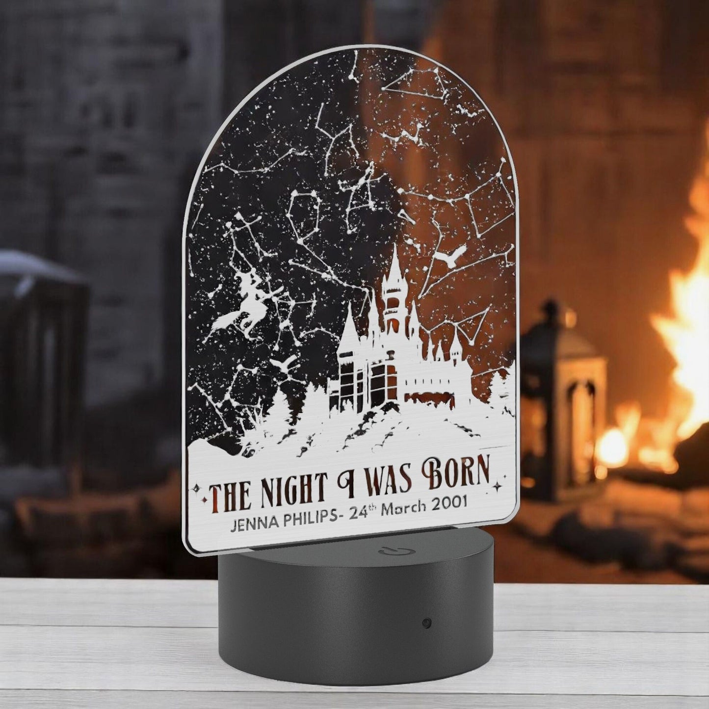 Custom Wizard Star Map - LED Laser Etched Acrylic Plaque