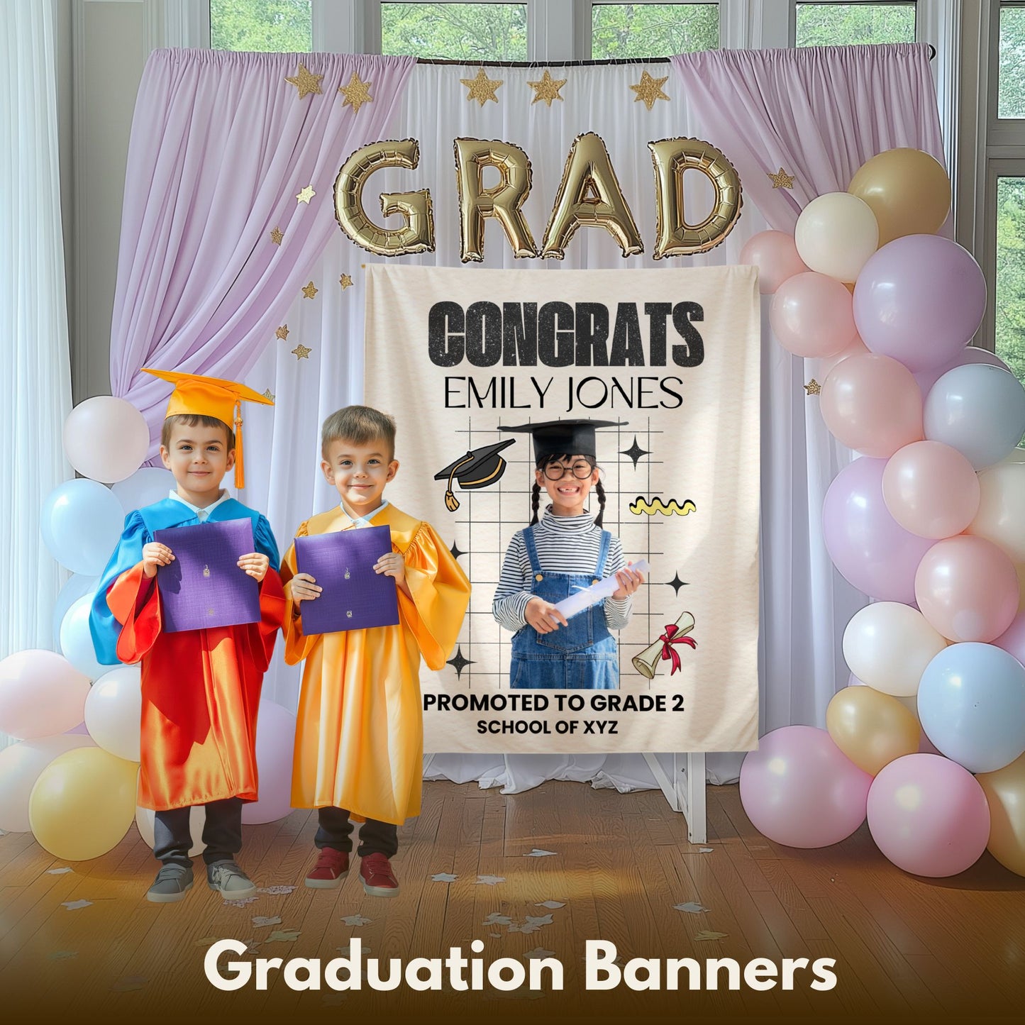 Custom Graduation Backdrop Banner- #7