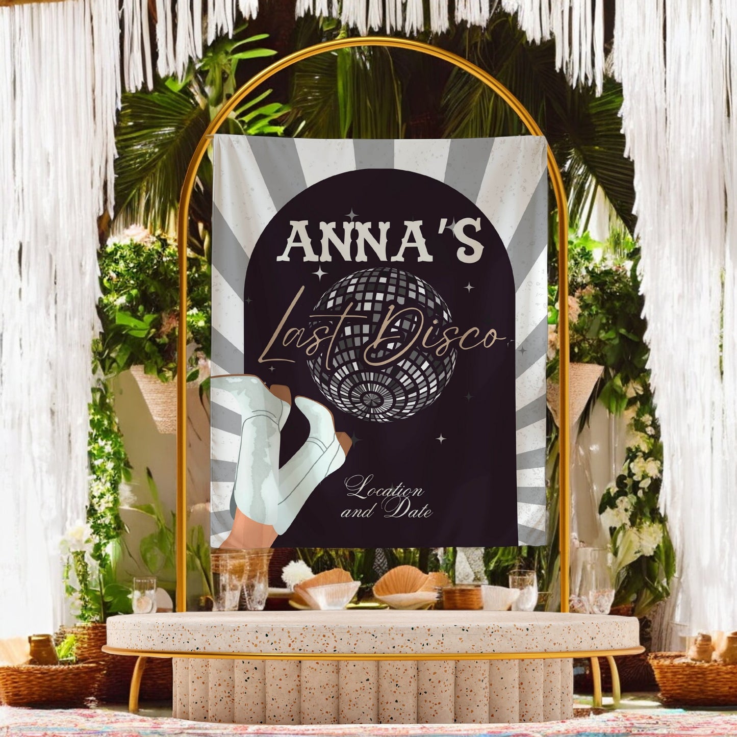 Disco Bachelorette Banner -Casino Bach Party – Custom Bach Décor | #34