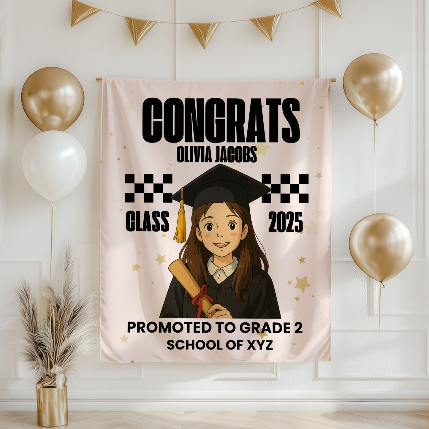 Custom Ghibli Graduation Backdrop Banner- #5