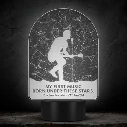 Custom Star Map for Guitarists - LED Laser Etched Acrylic Plaque