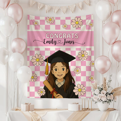 Retro Ghibli Graduation Backdrop Banner- #2