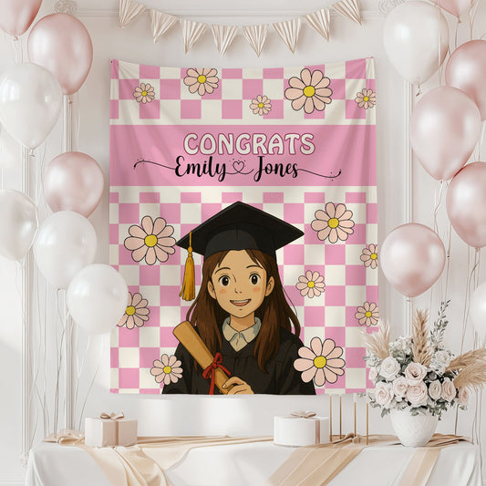 Retro Ghibli Graduation Backdrop Banner- #2