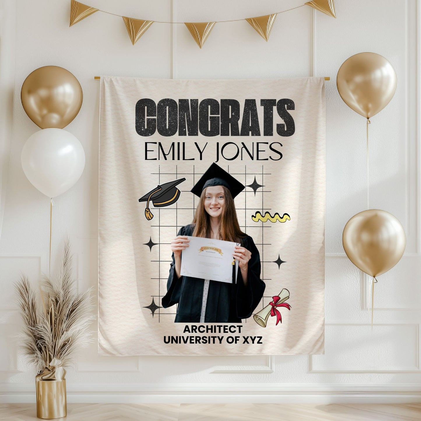 Custom Graduation Backdrop Banner- #7