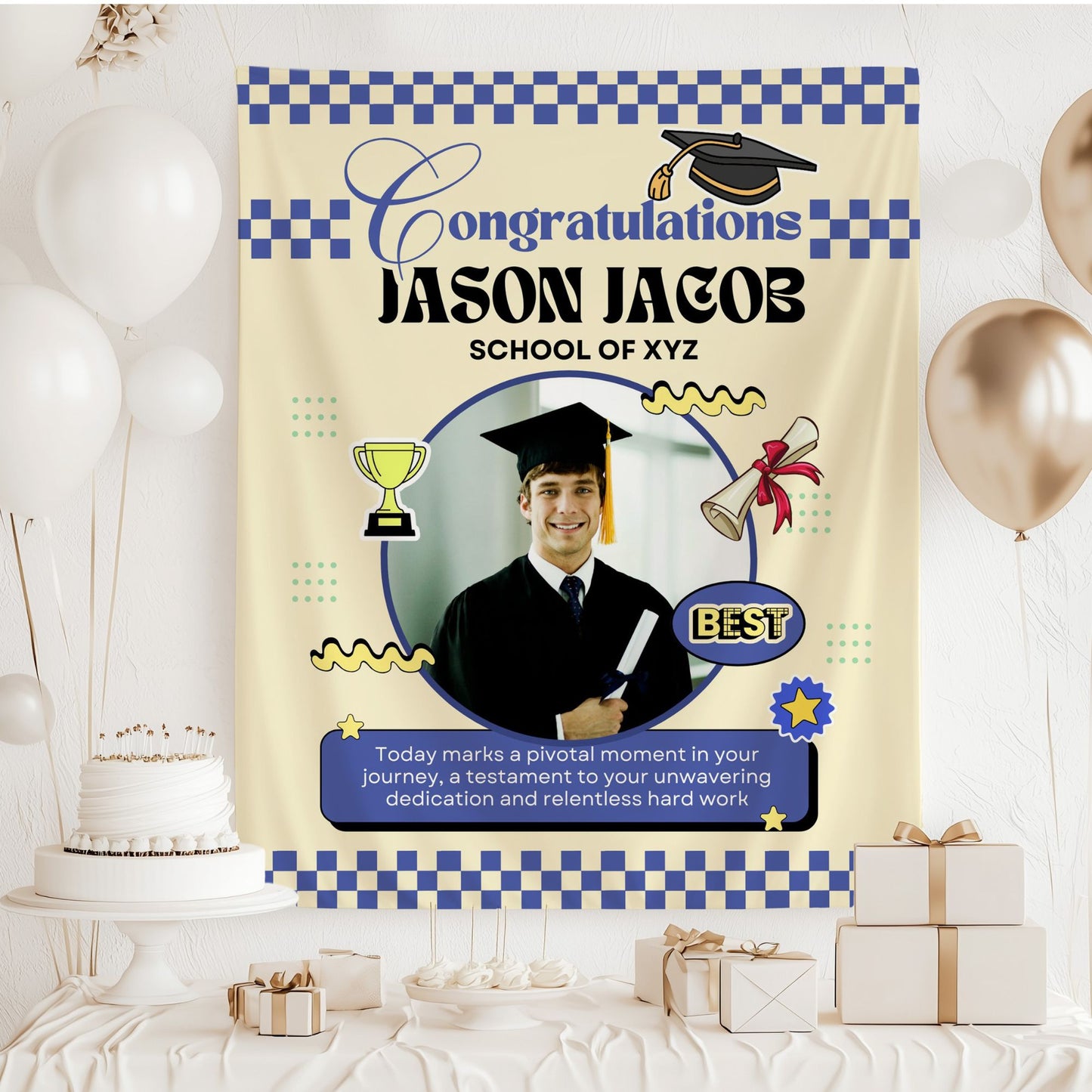 Custom Graduation Backdrop Banner- #3