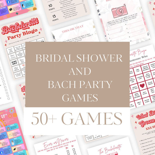 50+ GAMES for Bridal Shower and Bachelorette- Digital Bundle