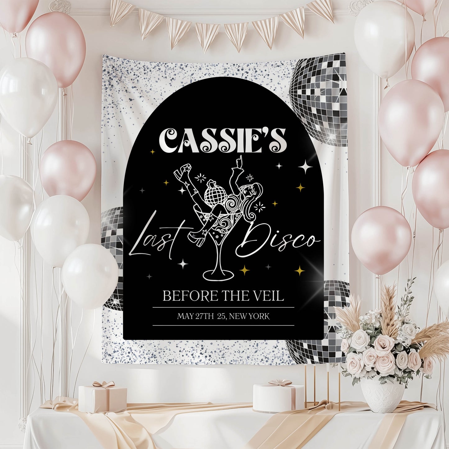 Disco Bachelorette Banner – Custom Bach Décor | #20