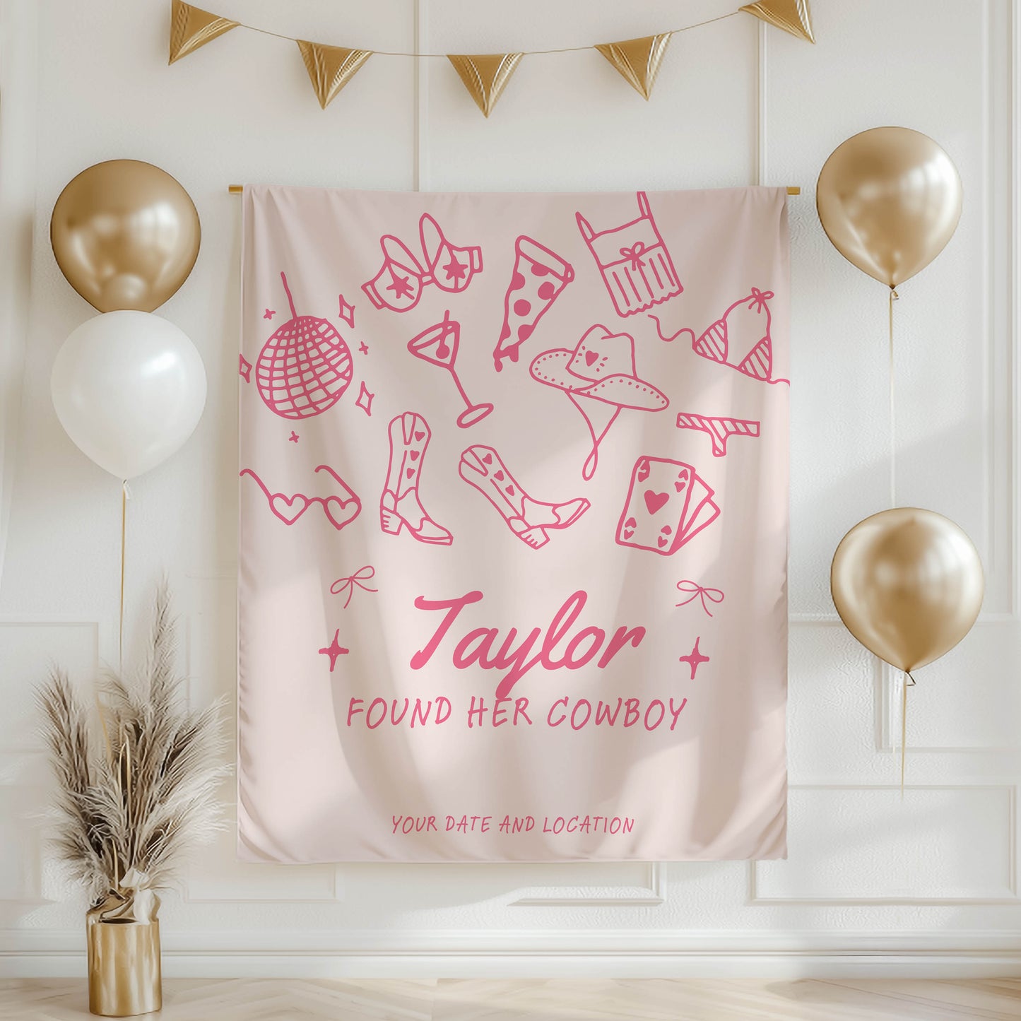 Trendy Mix theme Bachelorette Banner – Custom Bach Décor | #10