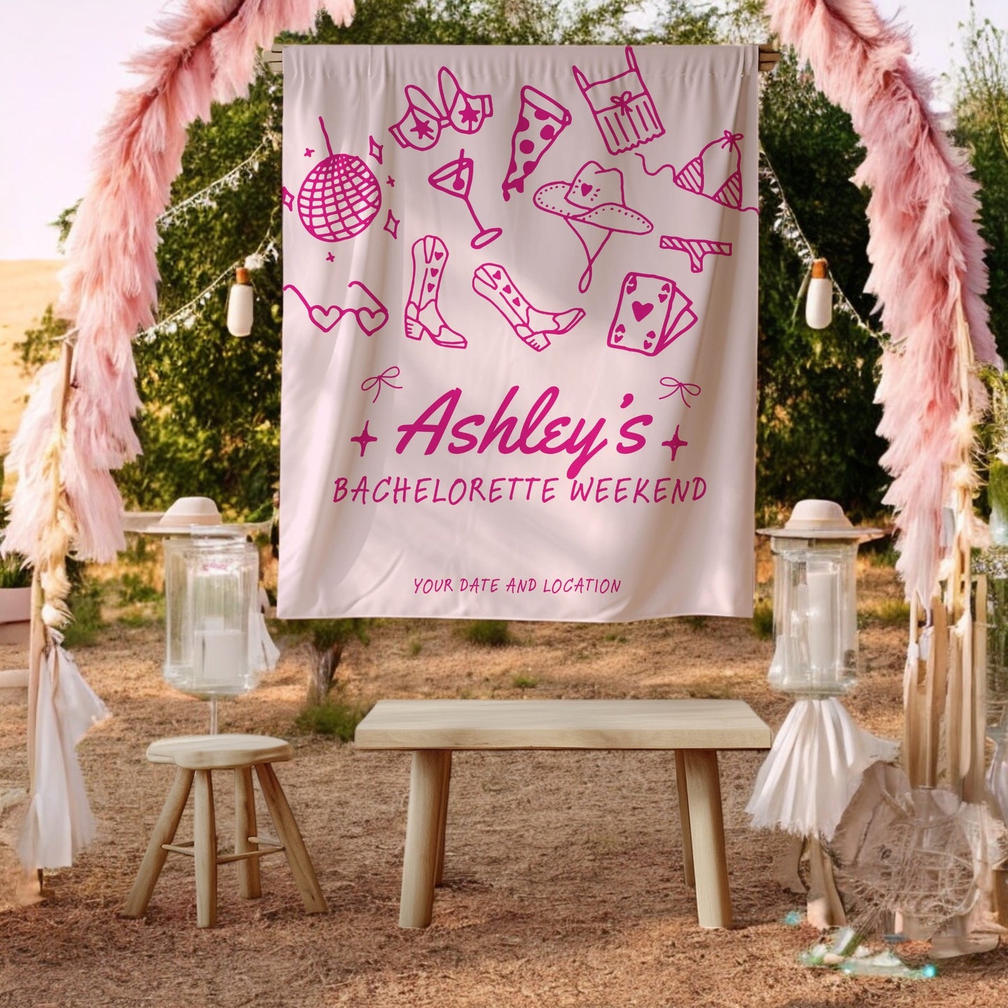 Trendy Mix theme Bachelorette Banner – Custom Bach Décor | #10