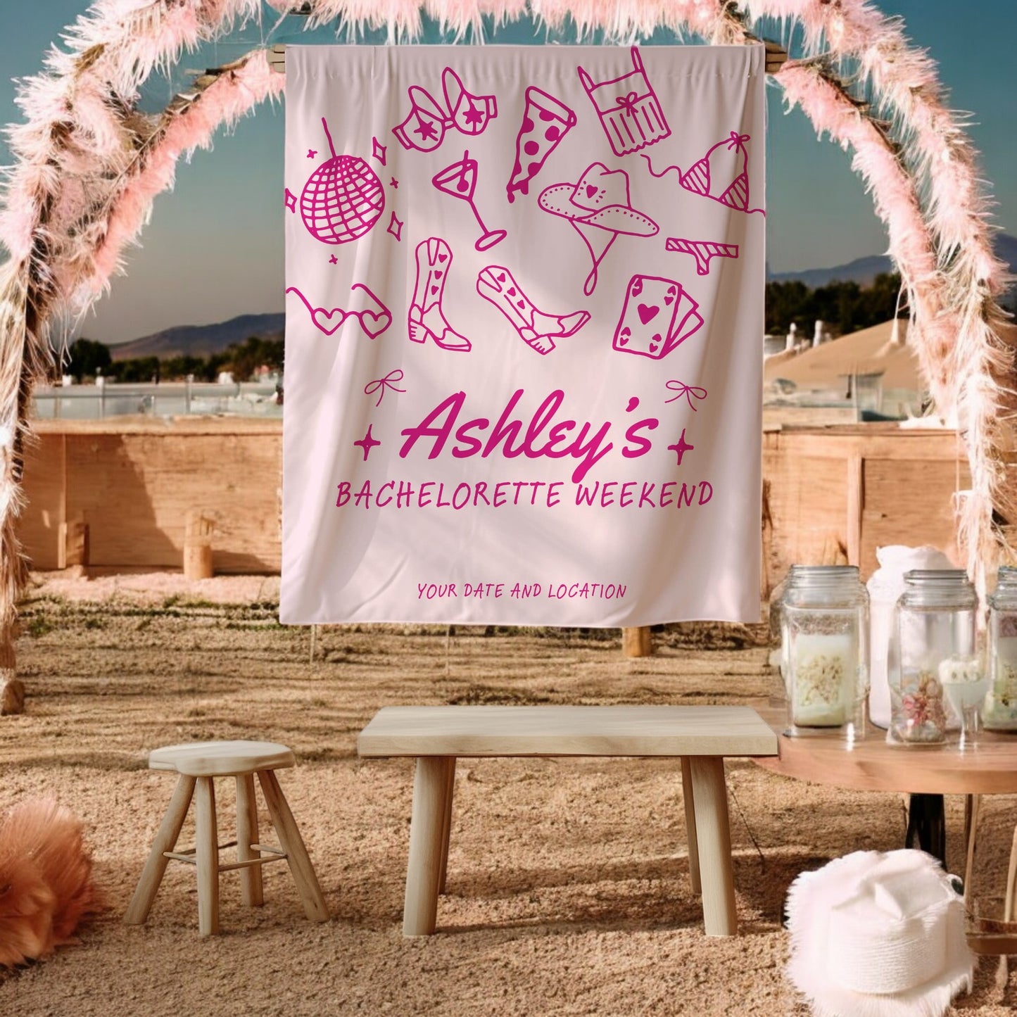 Trendy Mix theme Bachelorette Banner – Custom Bach Décor | #10