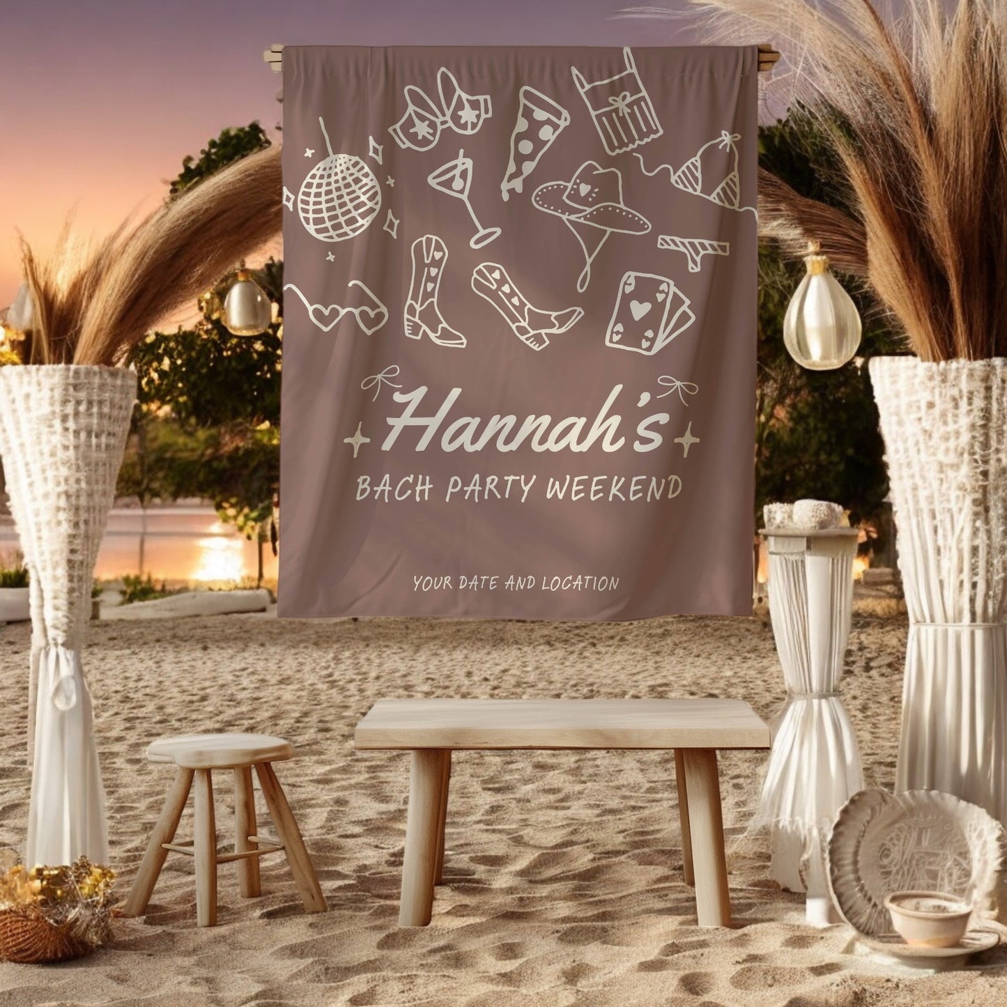 Trendy Mix theme Bachelorette Banner – Custom Bach Décor | #10