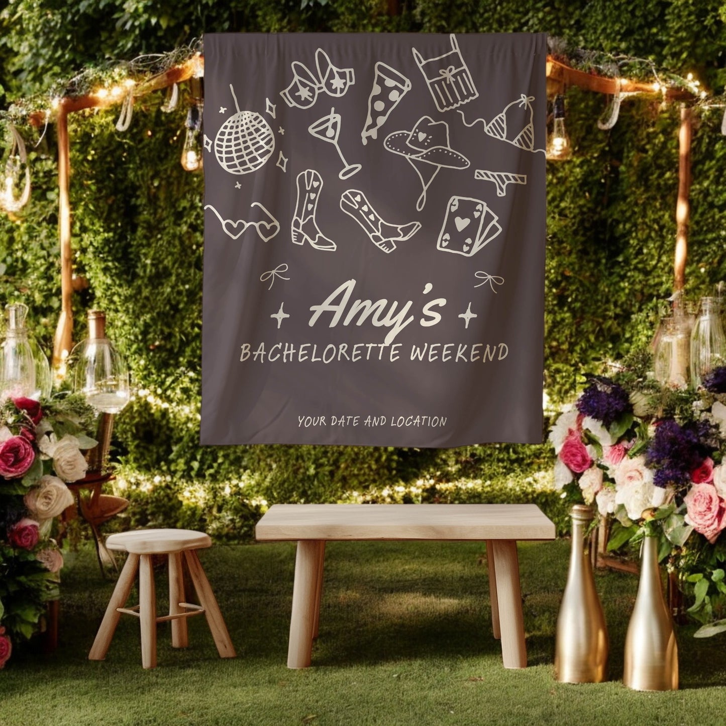 Trendy Mix theme Bachelorette Banner – Custom Bach Décor | #10