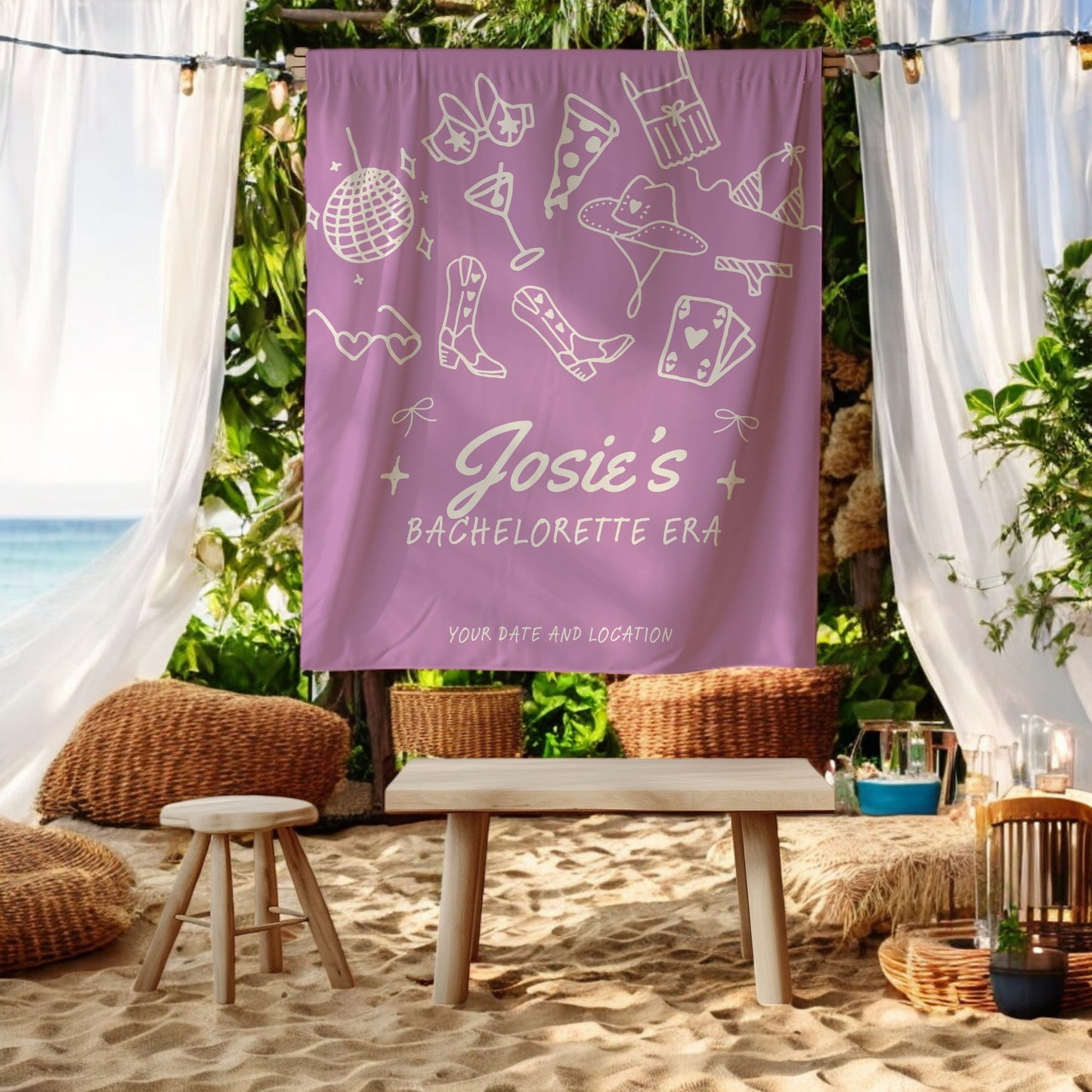 Trendy Mix theme Bachelorette Banner – Custom Bach Décor | #10
