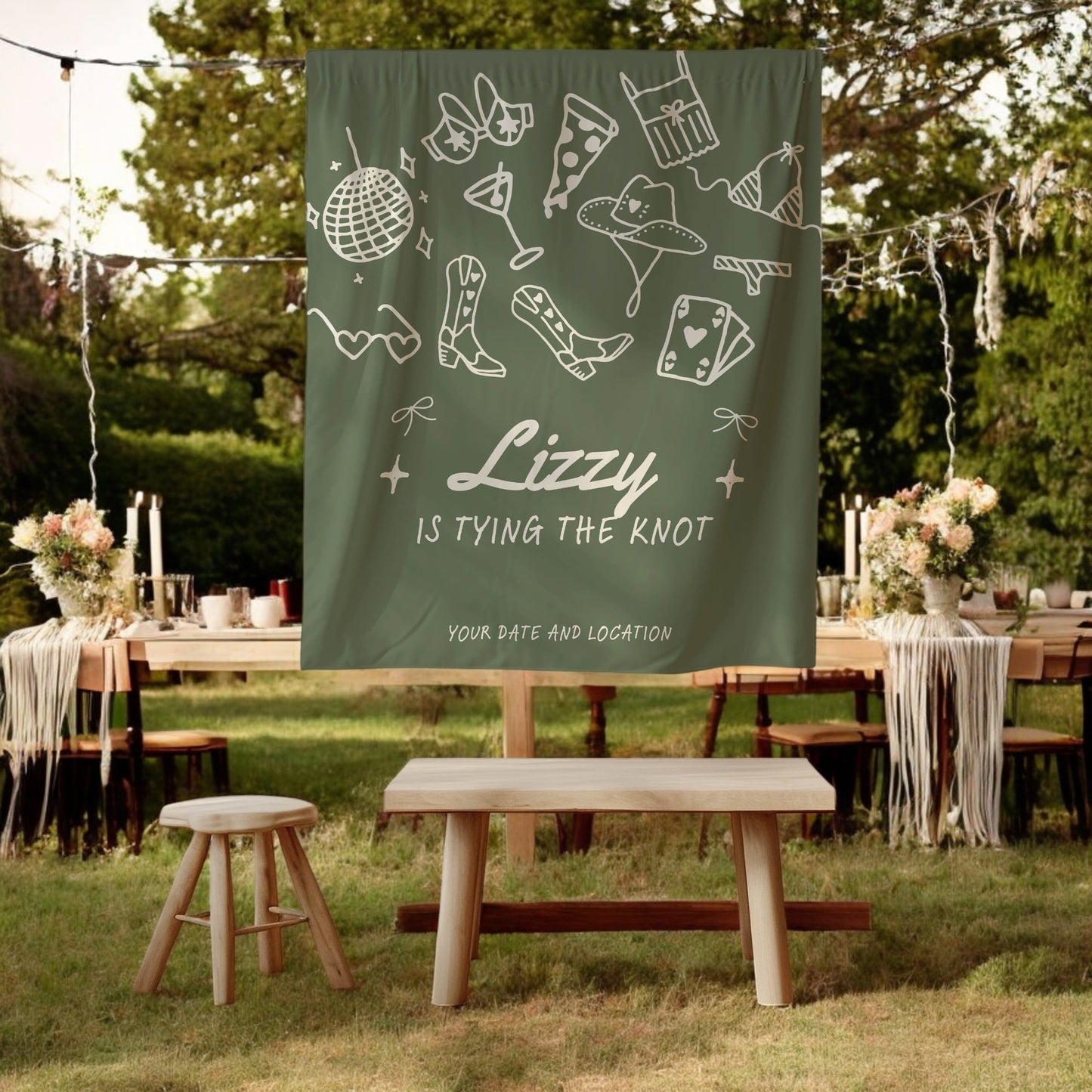 Trendy Mix theme Bachelorette Banner – Custom Bach Décor | #10