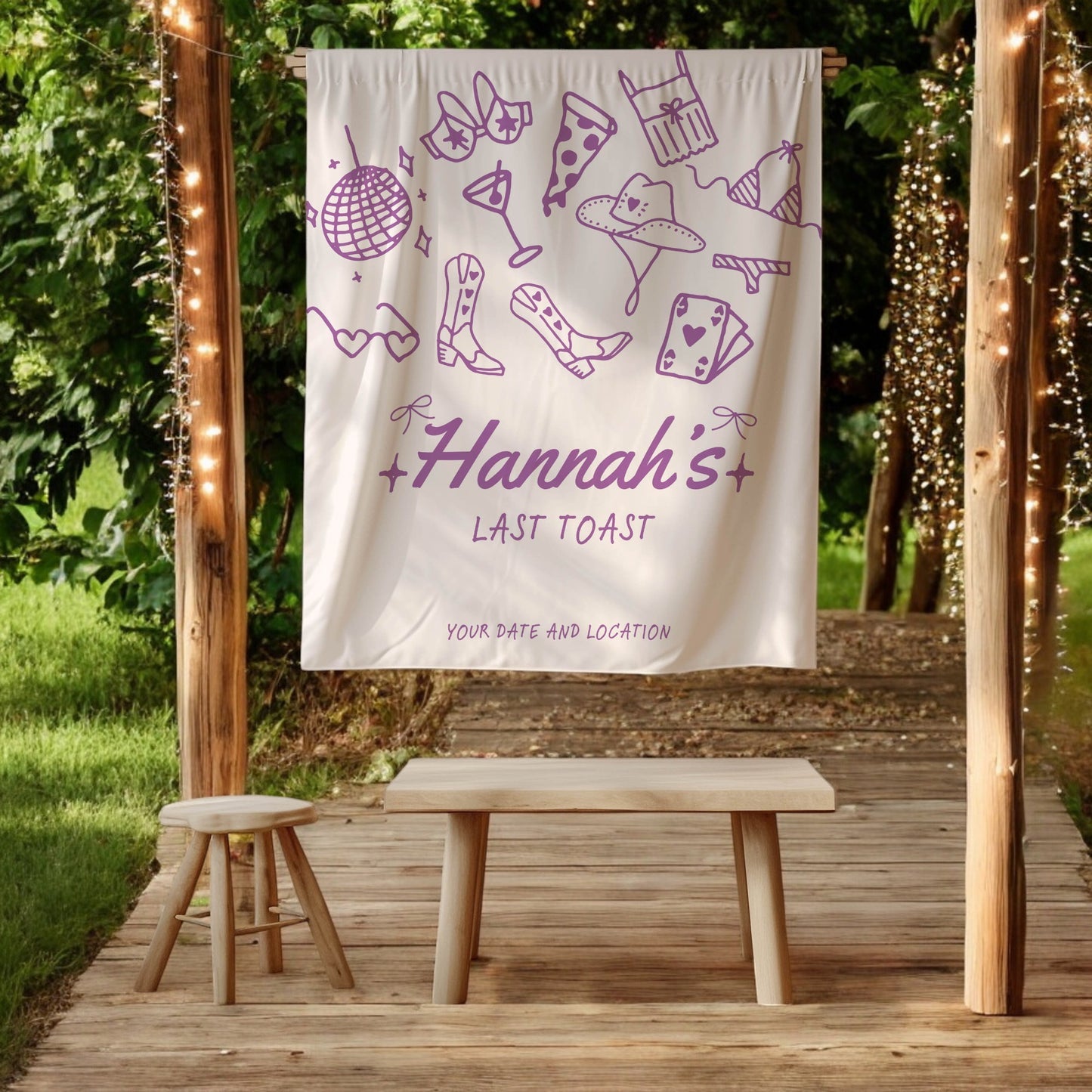 Trendy Mix theme Bachelorette Banner – Custom Bach Décor | #10