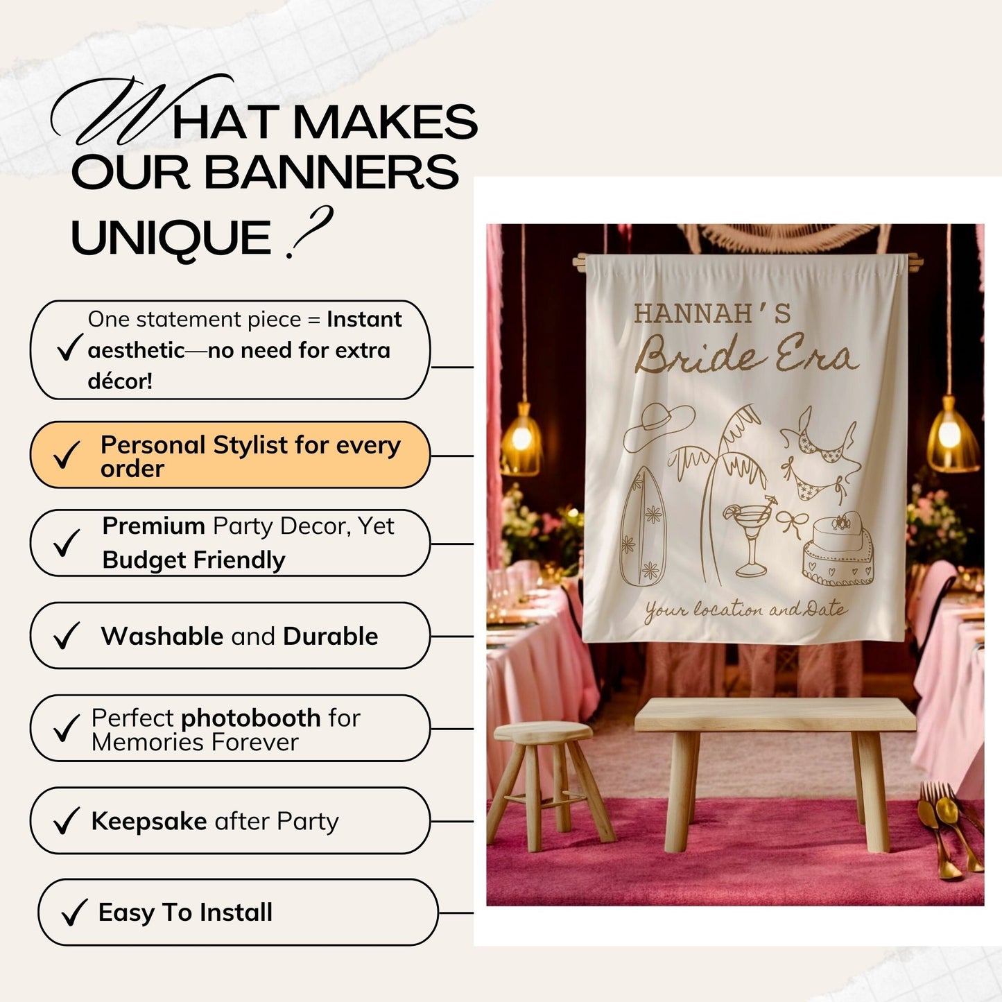 Coastal Bachelorette Banner– Custom Bach Décor | #11