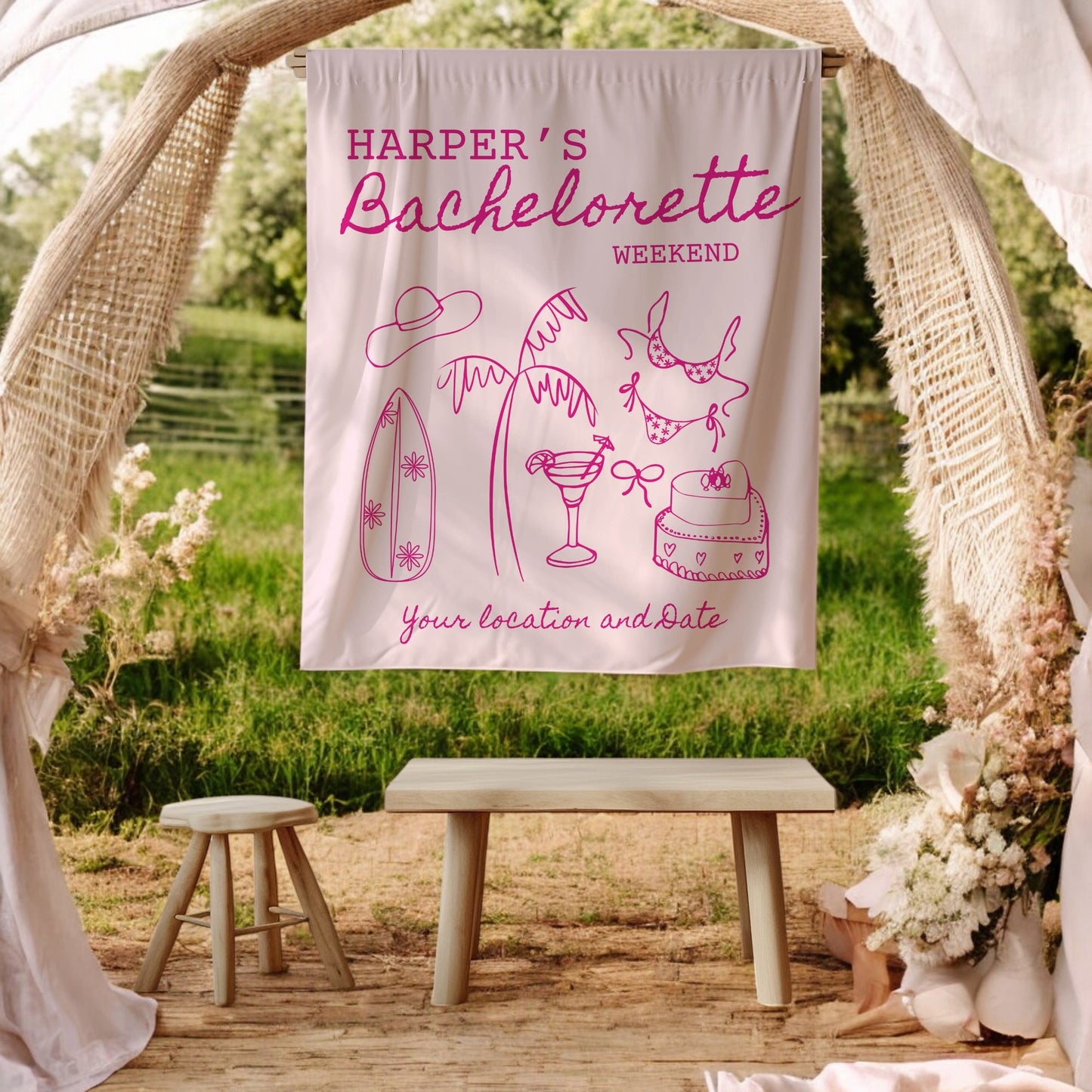 Coastal Bachelorette Banner– Custom Bach Décor | #11