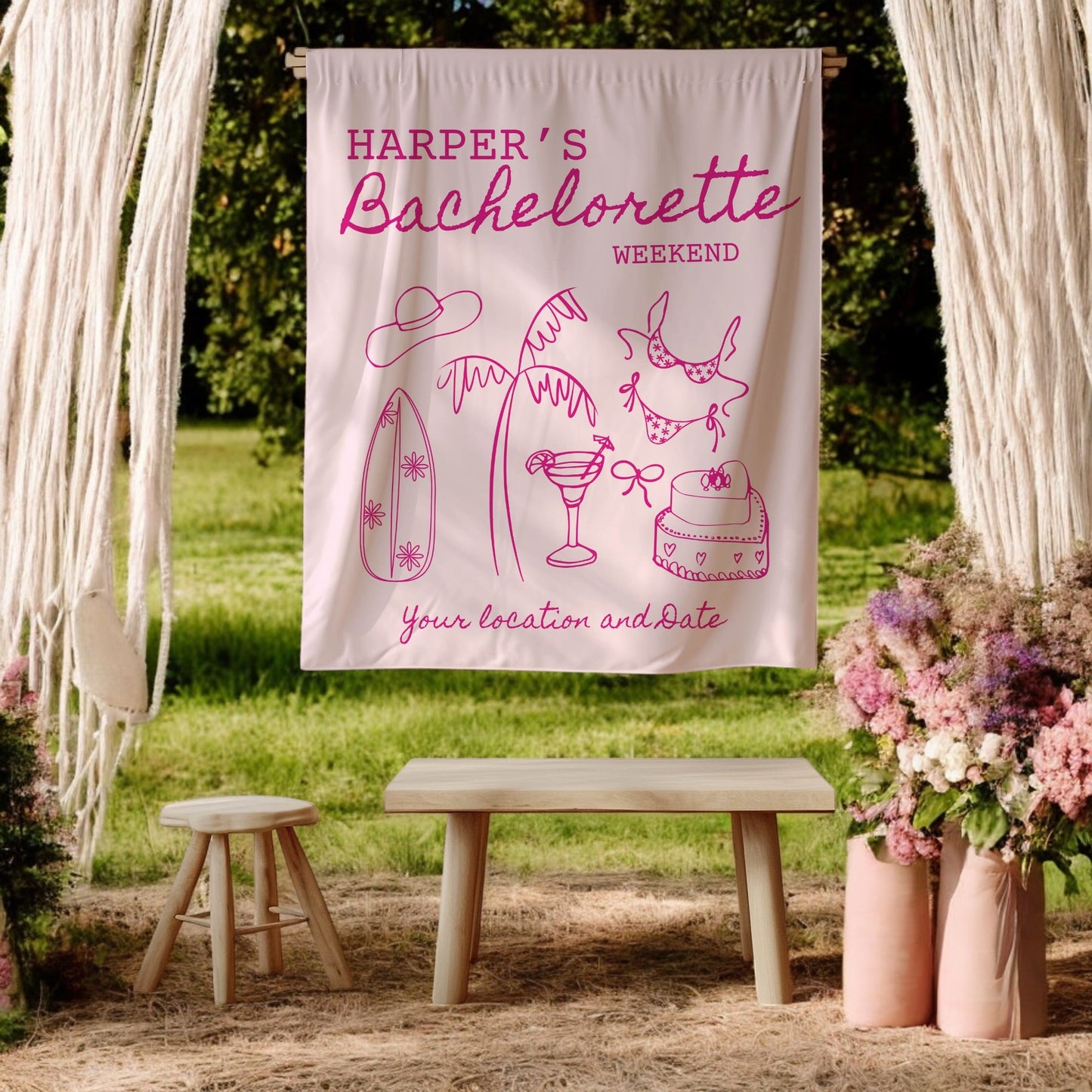 Coastal Bachelorette Banner– Custom Bach Décor | #11