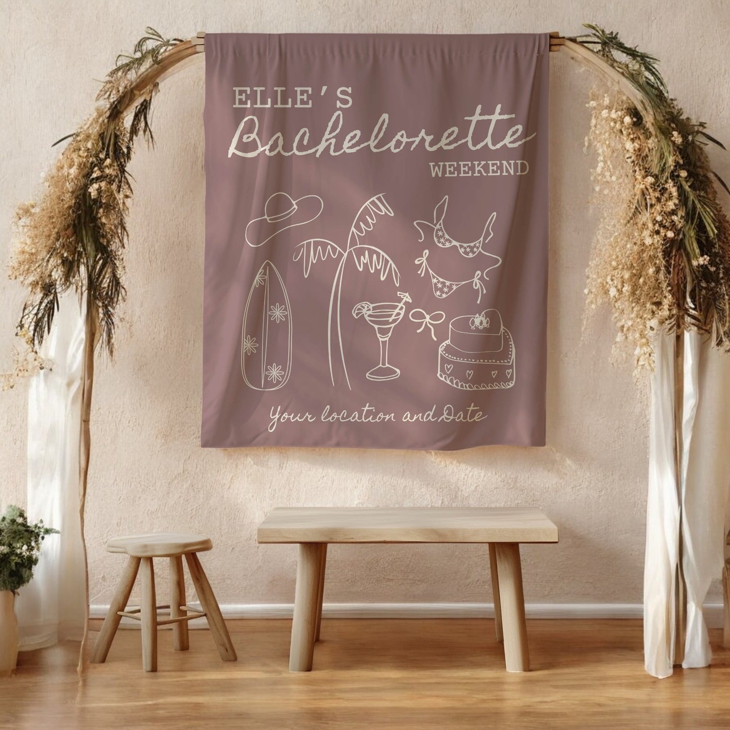 Coastal Bachelorette Banner– Custom Bach Décor | #11