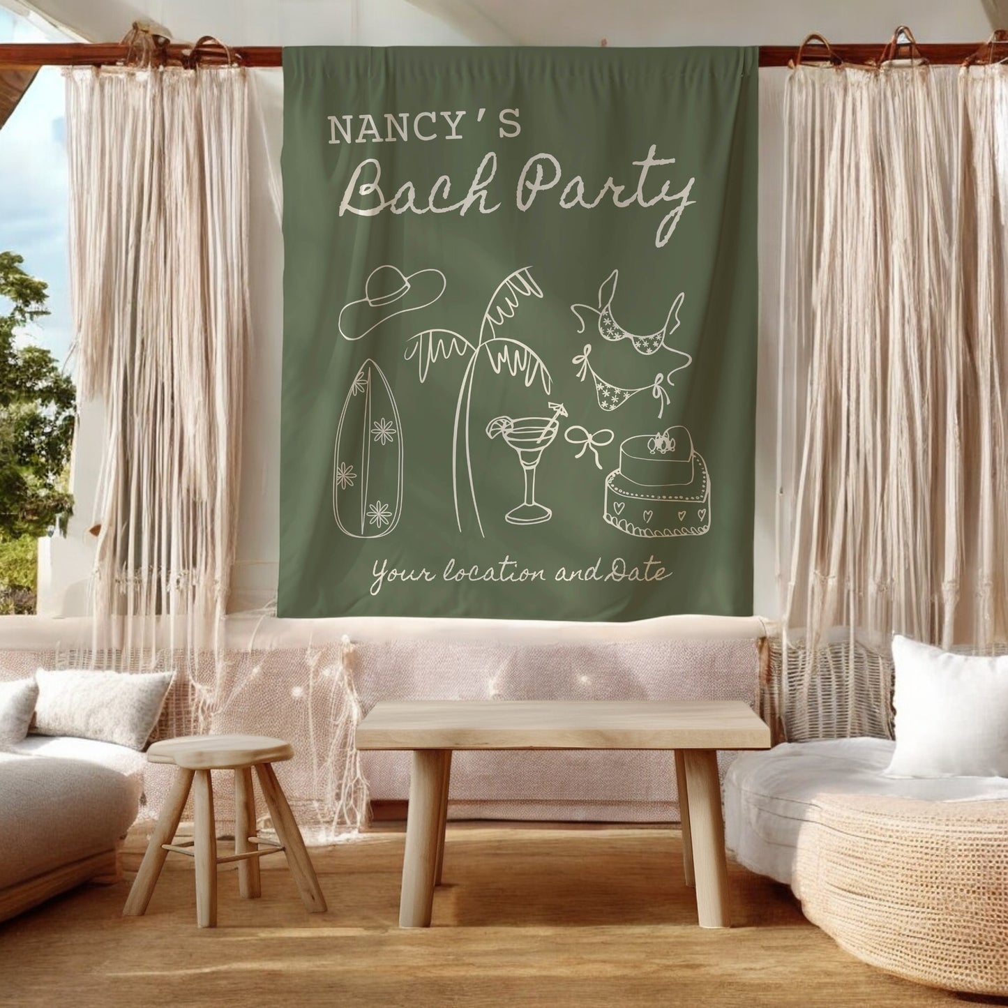 Coastal Bachelorette Banner– Custom Bach Décor | #11