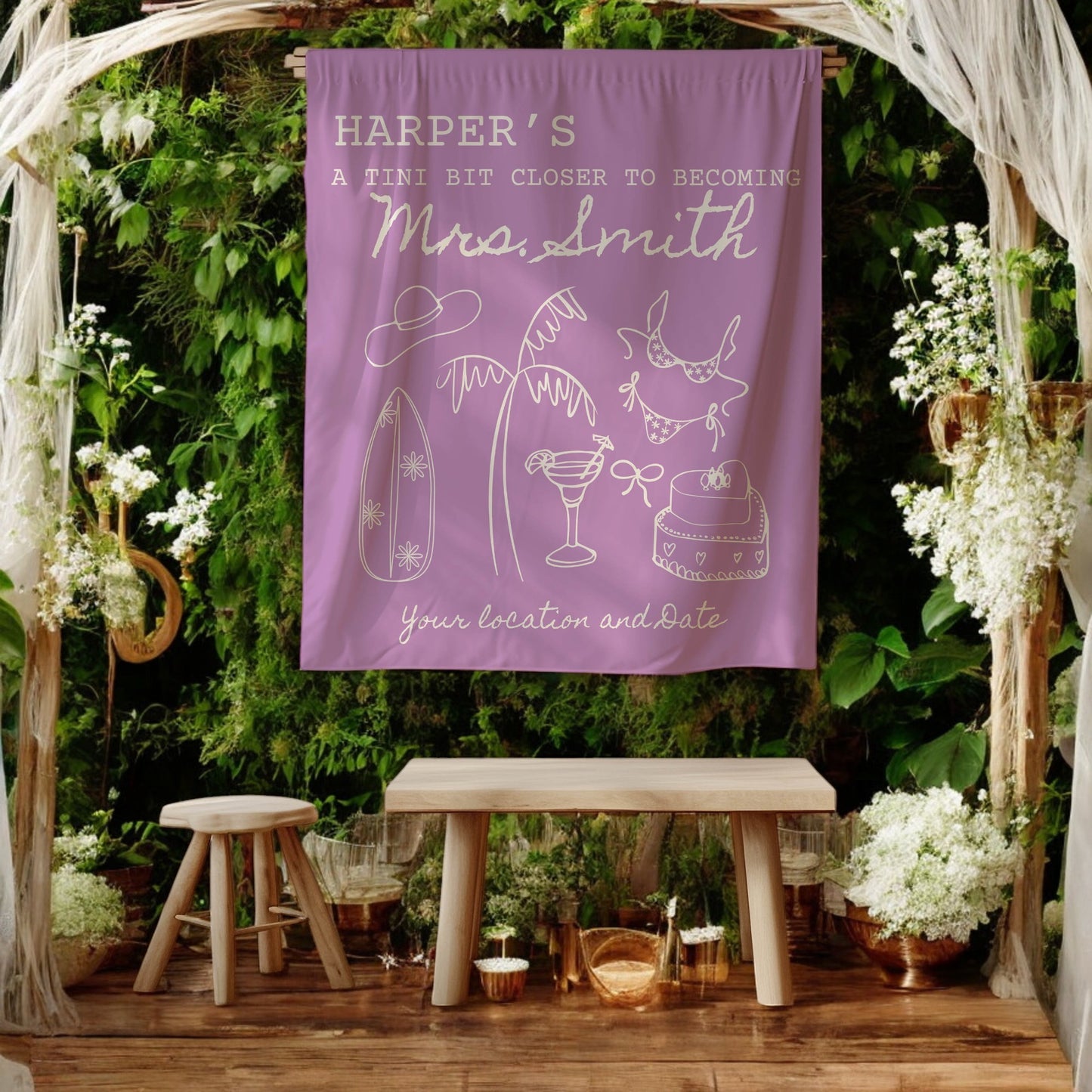 Coastal Bachelorette Banner– Custom Bach Décor | #11