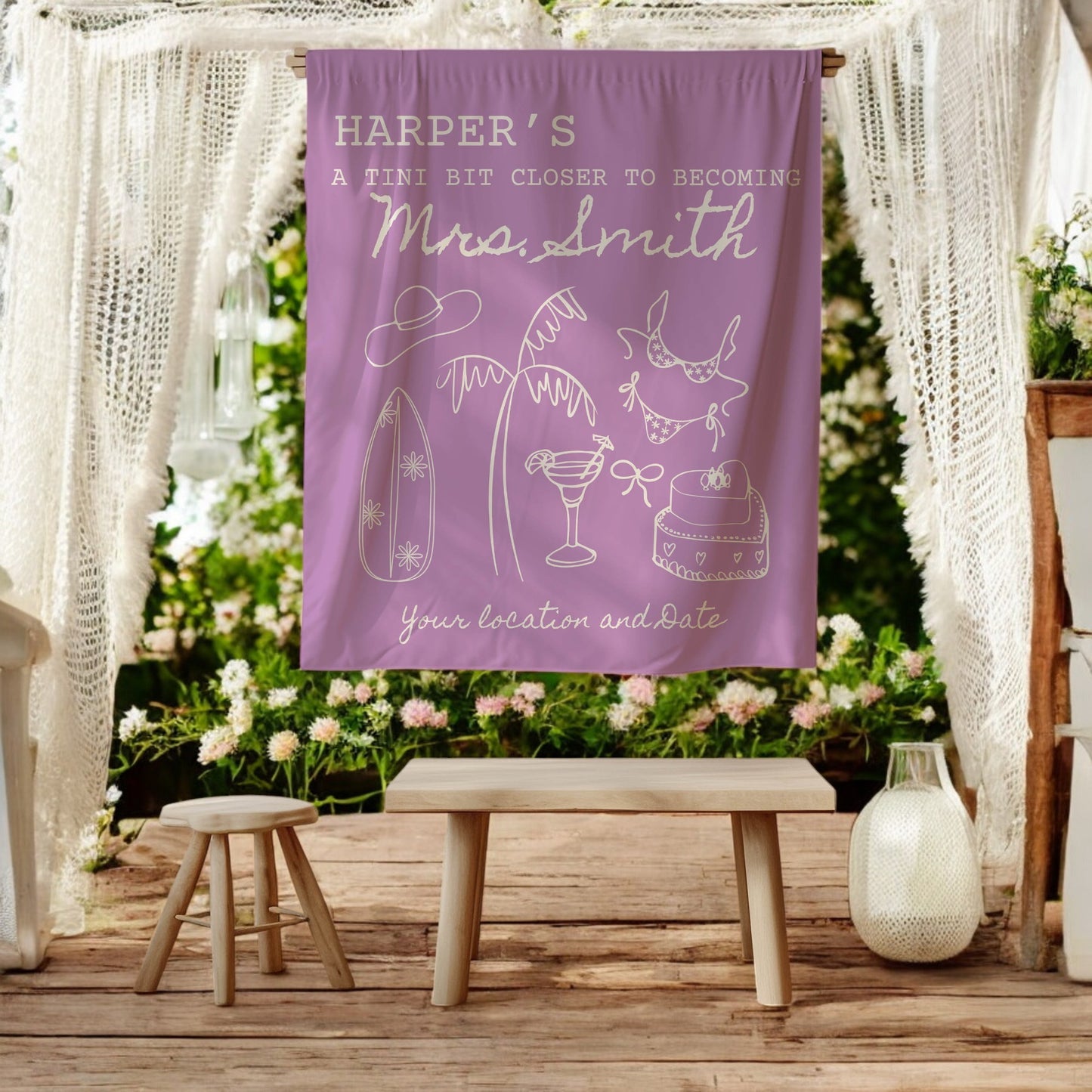 Coastal Bachelorette Banner– Custom Bach Décor | #11