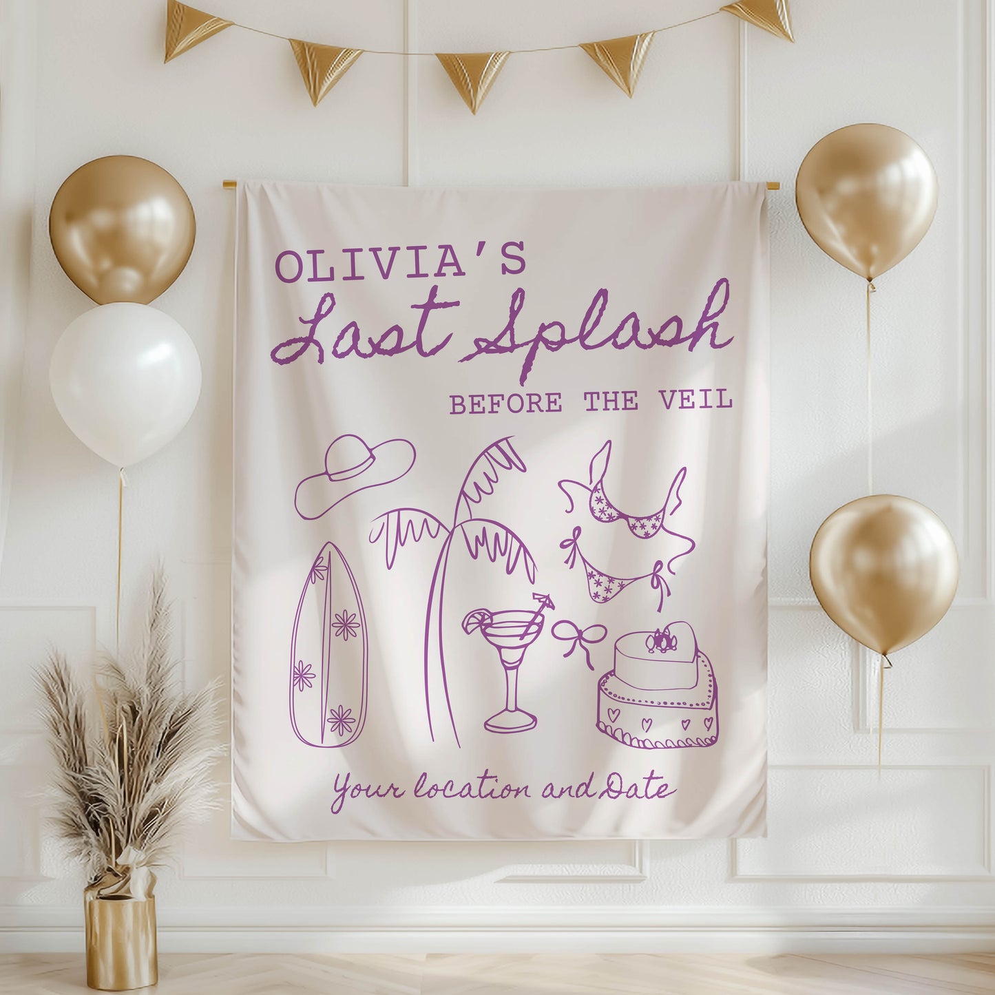 Coastal Bachelorette Banner– Custom Bach Décor | #11