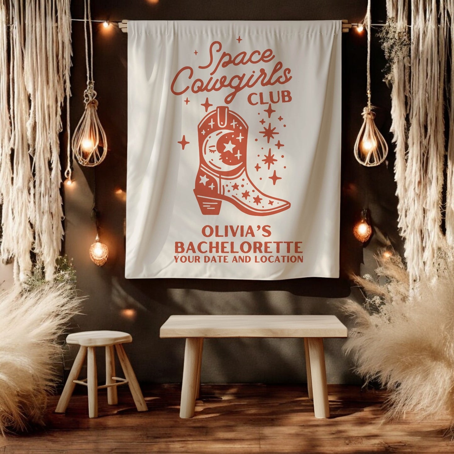 Space Cowgirls Bachelorette Banner– Custom Bach Décor | #14