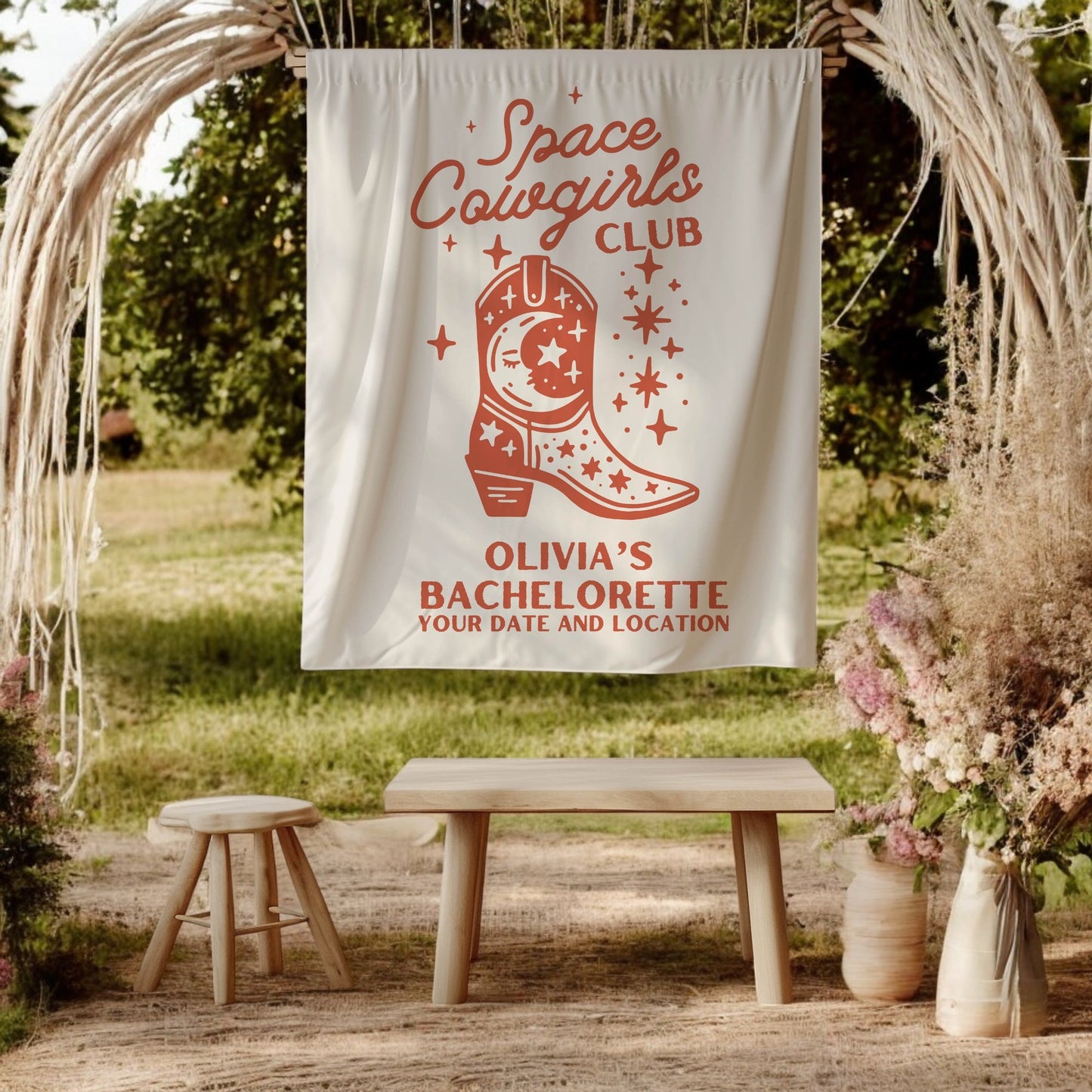 Space Cowgirls Bachelorette Banner– Custom Bach Décor | #14