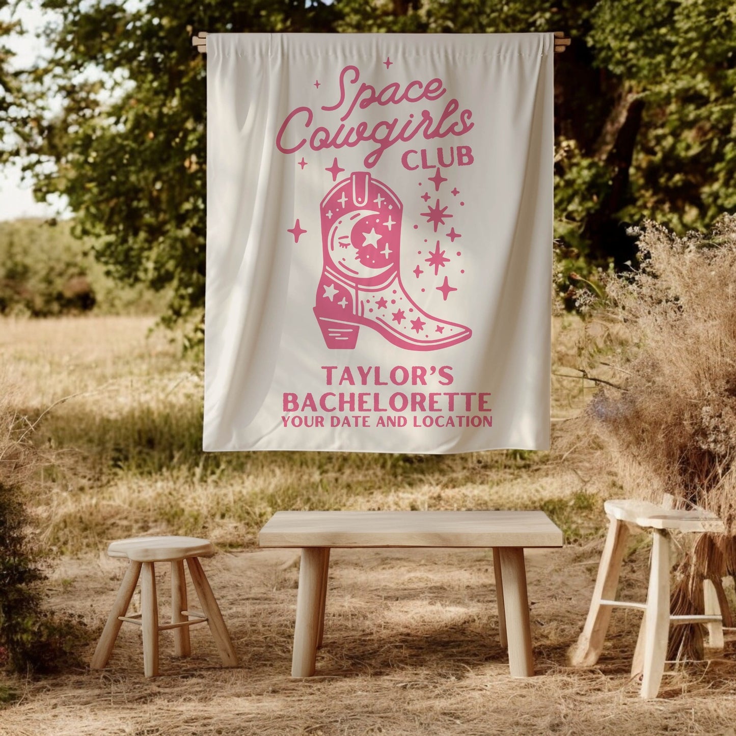 Space Cowgirls Bachelorette Banner– Custom Bach Décor | #14