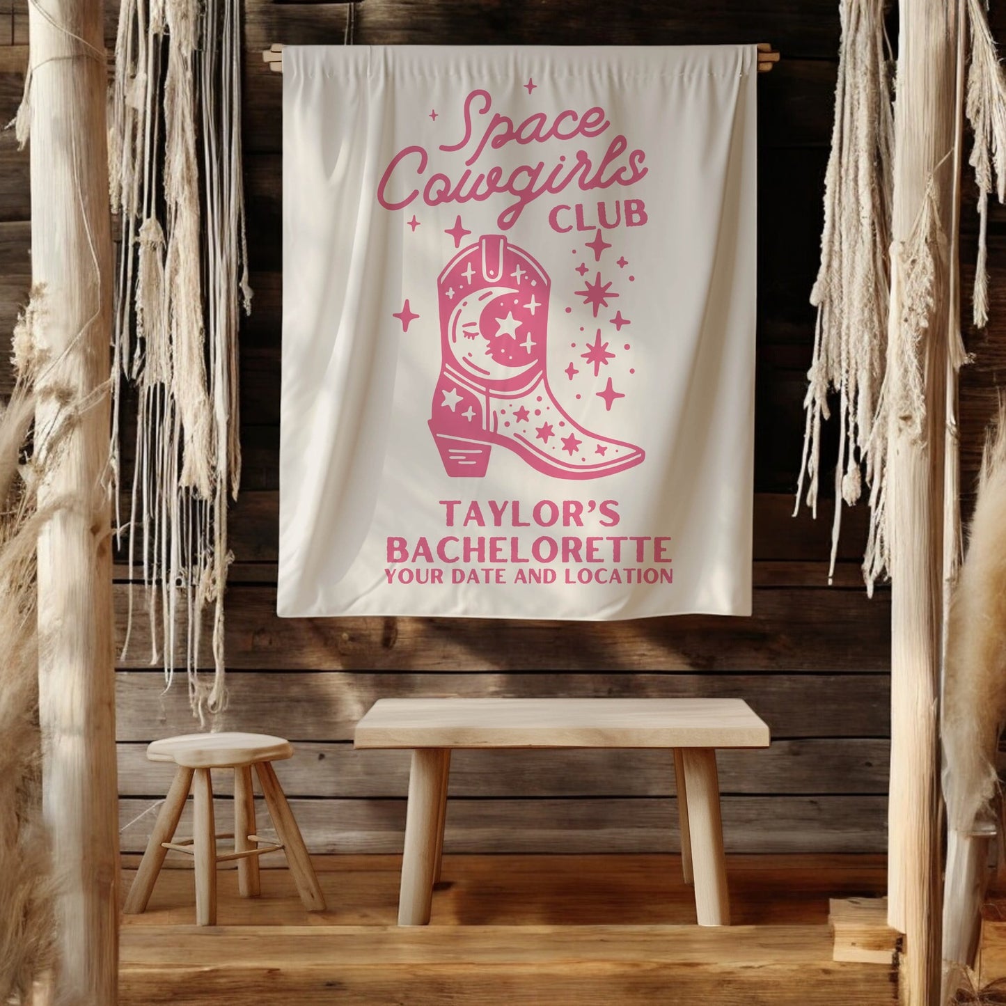 Space Cowgirls Bachelorette Banner– Custom Bach Décor | #14