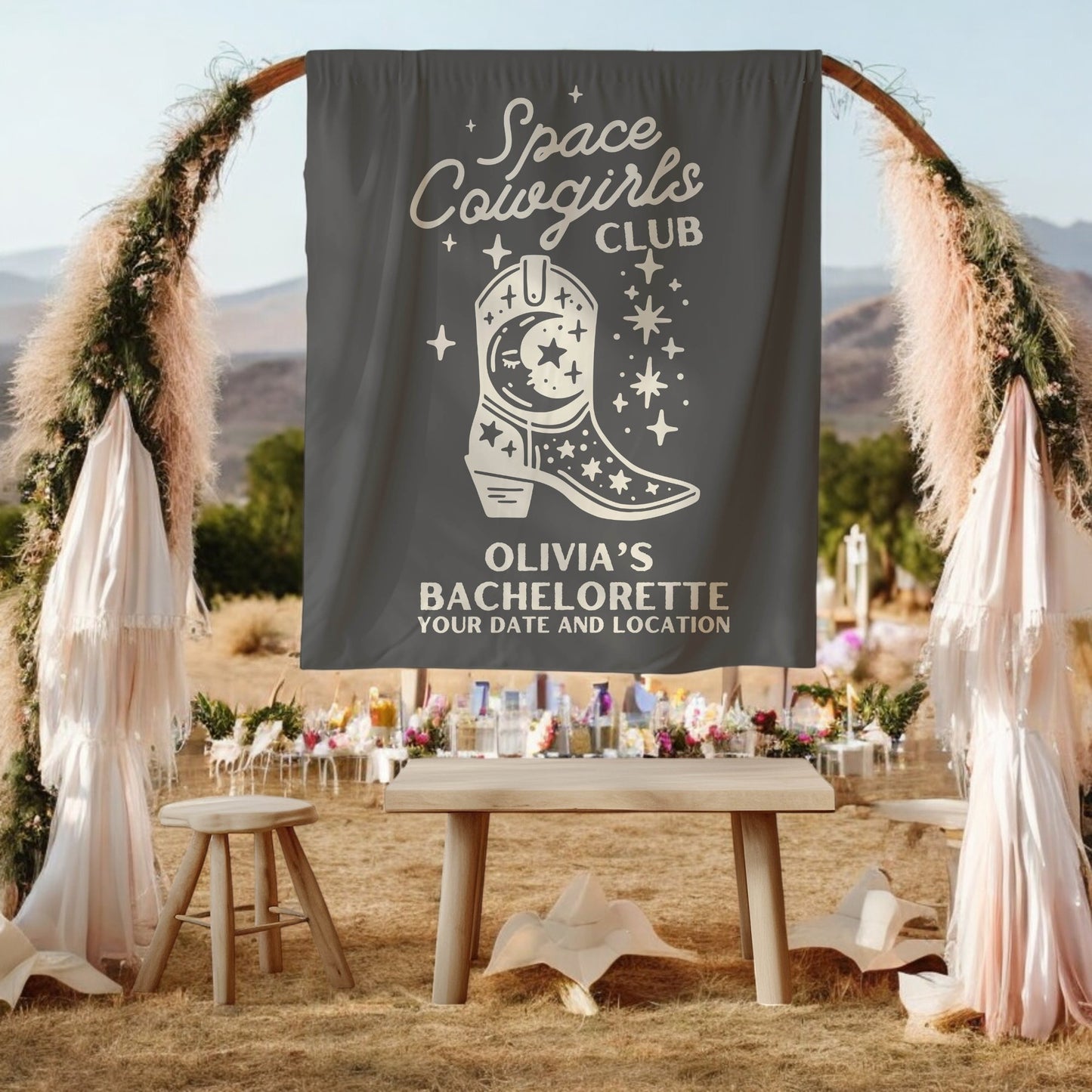Space Cowgirls Bachelorette Banner– Custom Bach Décor | #14