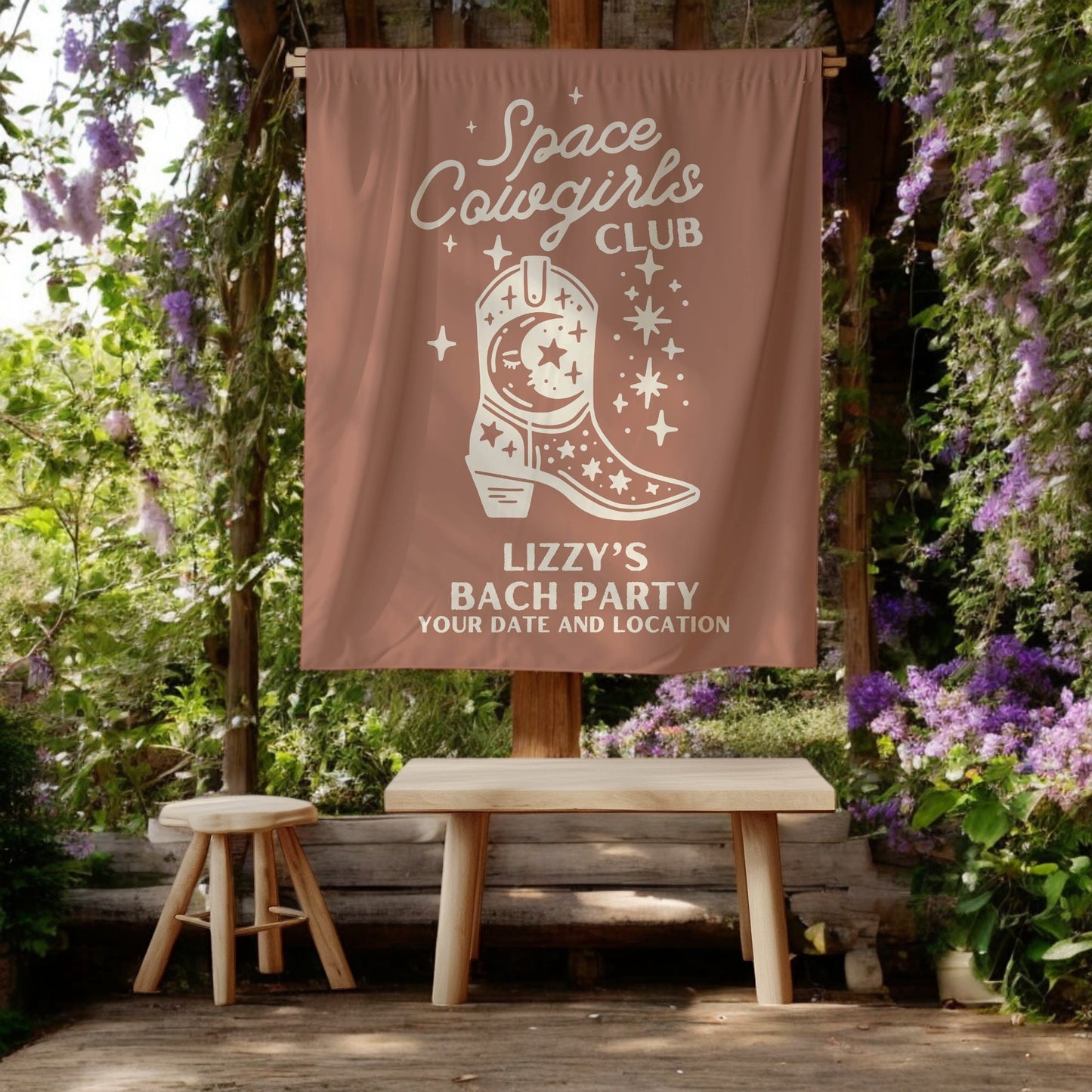 Space Cowgirls Bachelorette Banner– Custom Bach Décor | #14