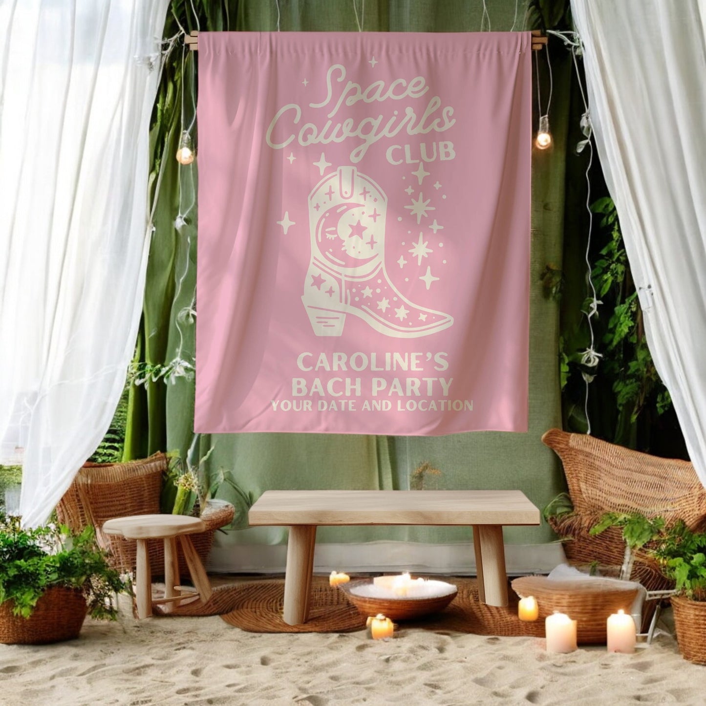 Space Cowgirls Bachelorette Banner– Custom Bach Décor | #14