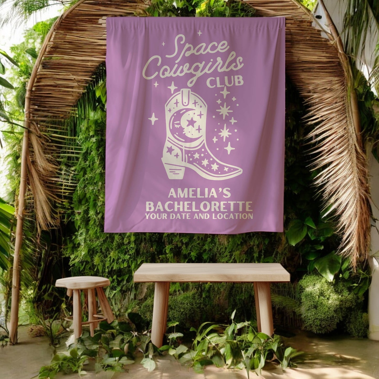 Space Cowgirls Bachelorette Banner– Custom Bach Décor | #14