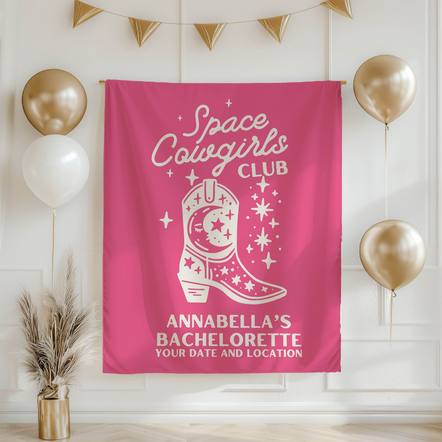 Space Cowgirls Bachelorette Banner– Custom Bach Décor | #14