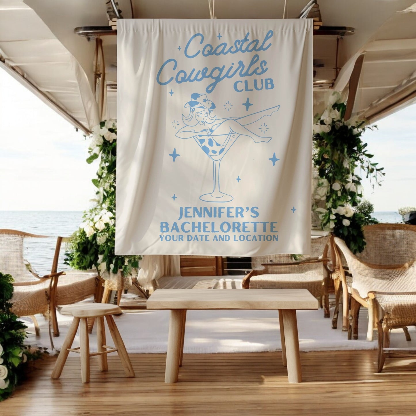 Coastal Cowgirls Bachelorette Banner– Custom Bach Décor | #15