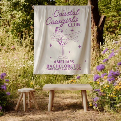 Coastal Cowgirls Bachelorette Banner– Custom Bach Décor | #15