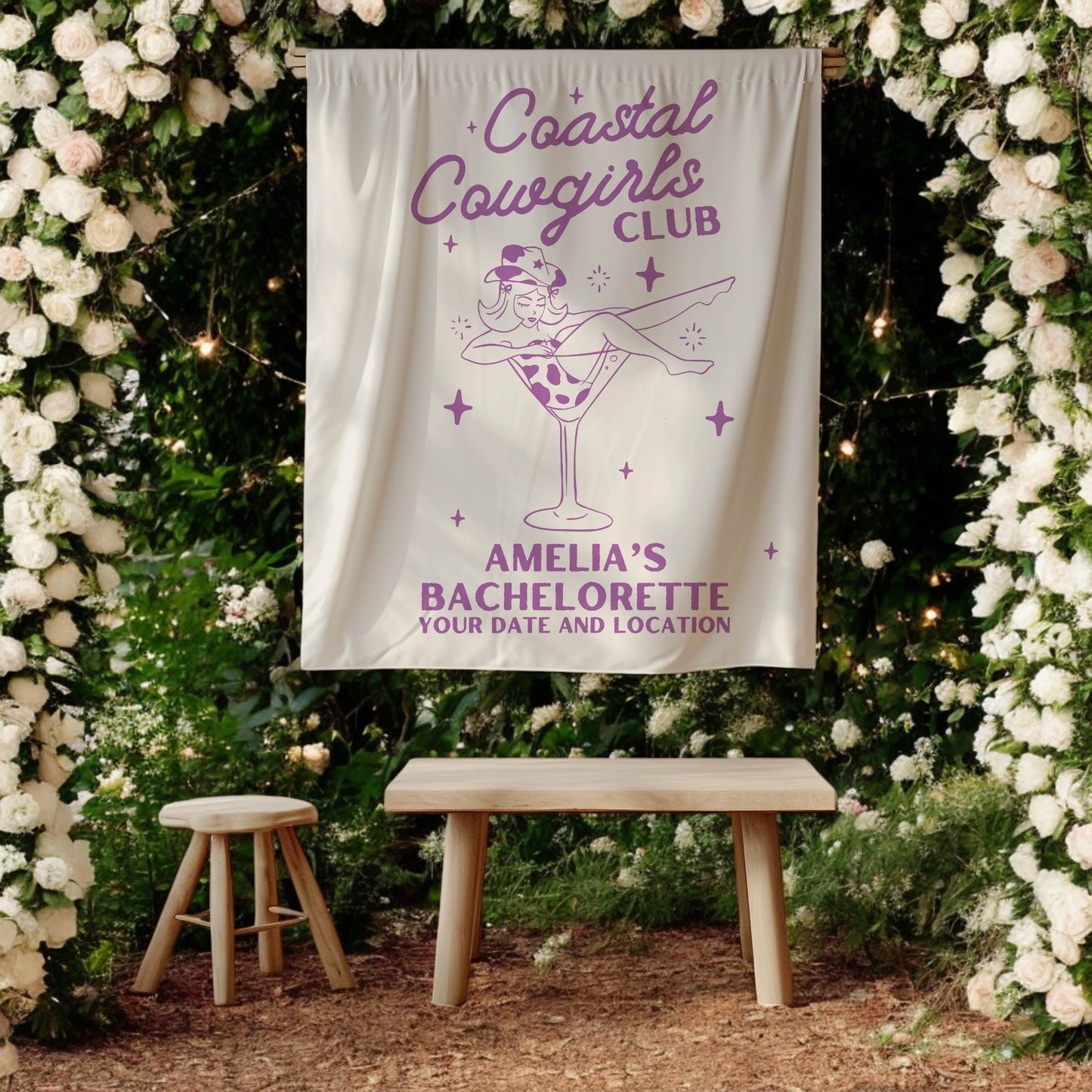 Coastal Cowgirls Bachelorette Banner– Custom Bach Décor | #15