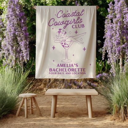 Coastal Cowgirls Bachelorette Banner– Custom Bach Décor | #15
