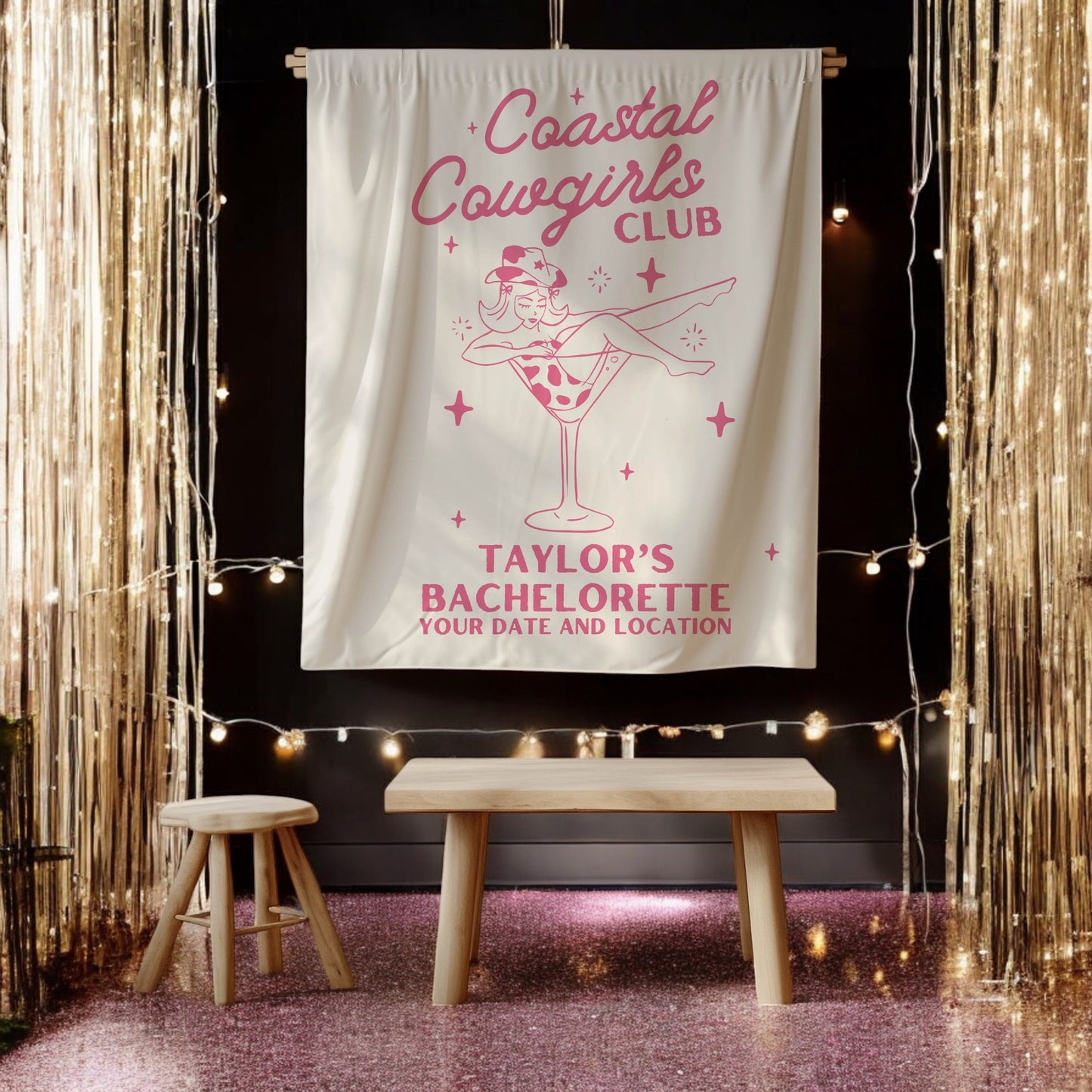 Coastal Cowgirls Bachelorette Banner– Custom Bach Décor | #15