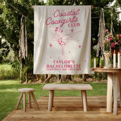 Coastal Cowgirls Bachelorette Banner– Custom Bach Décor | #15