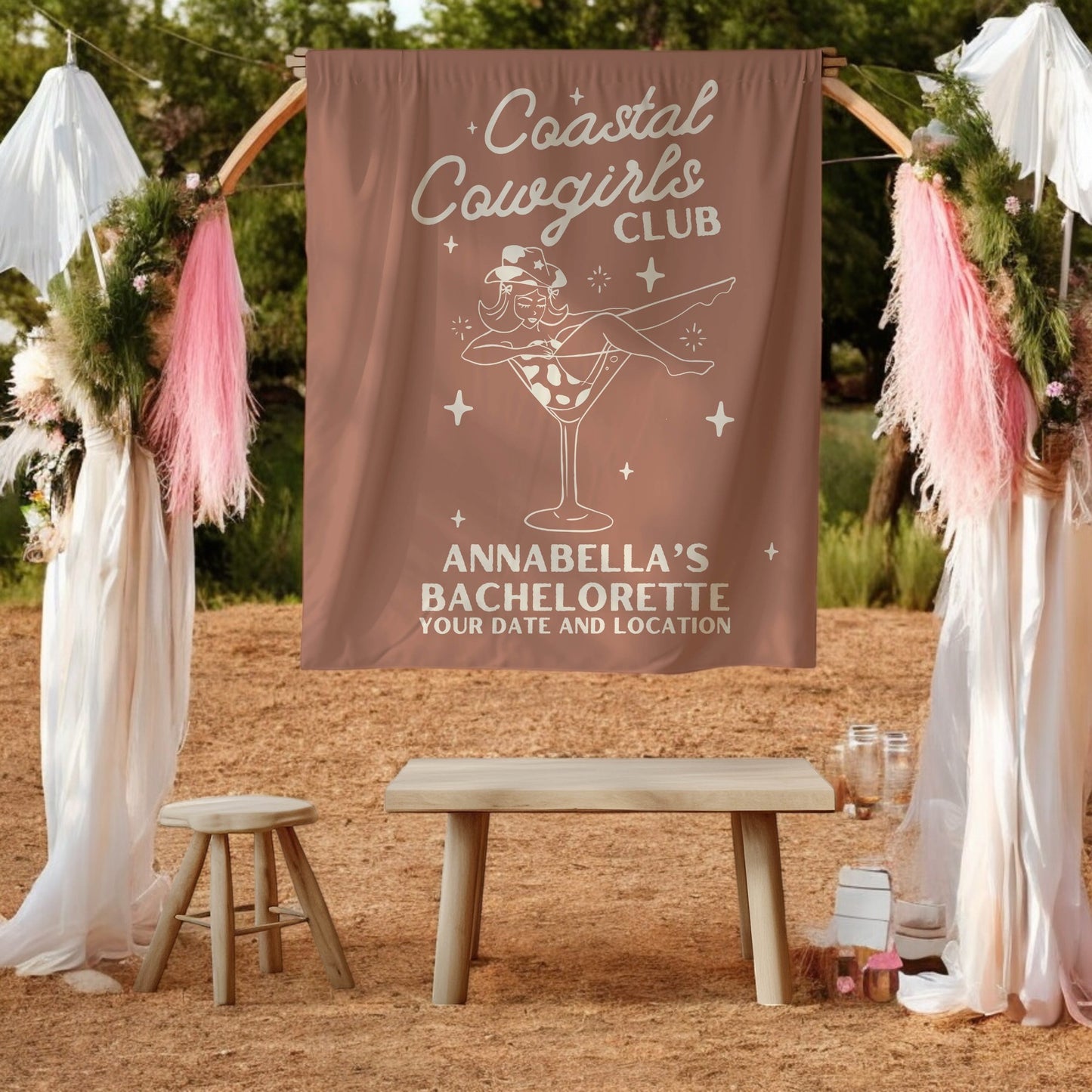 Coastal Cowgirls Bachelorette Banner– Custom Bach Décor | #15