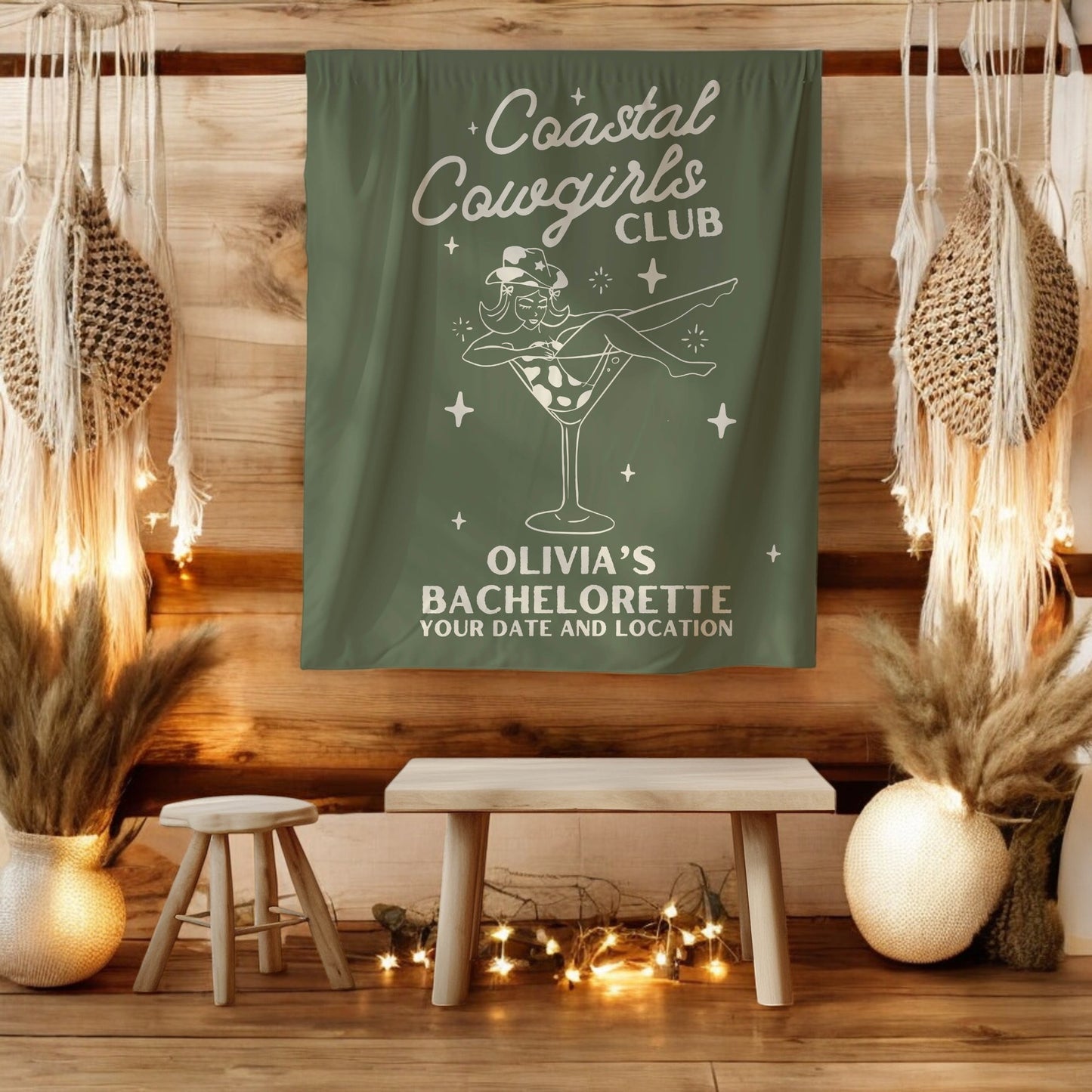Coastal Cowgirls Bachelorette Banner– Custom Bach Décor | #15