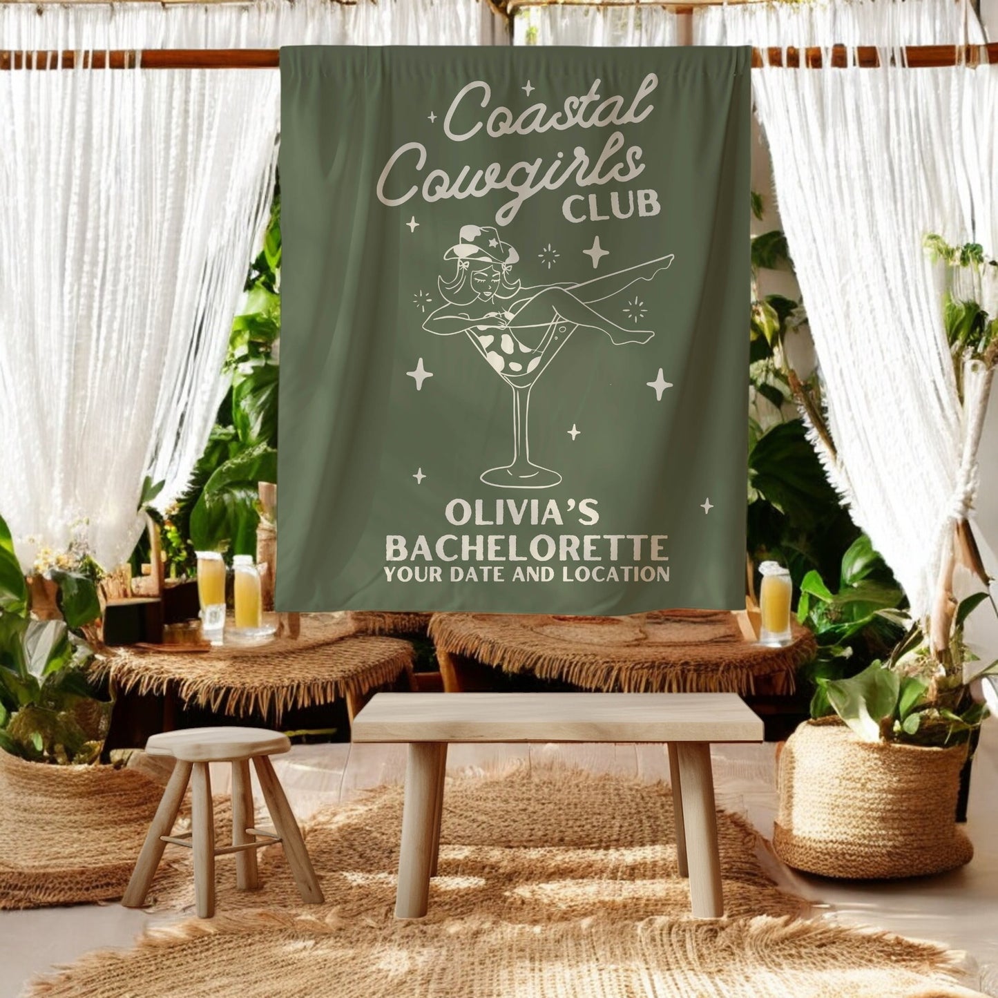 Coastal Cowgirls Bachelorette Banner– Custom Bach Décor | #15