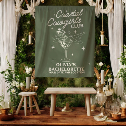 Coastal Cowgirls Bachelorette Banner– Custom Bach Décor | #15