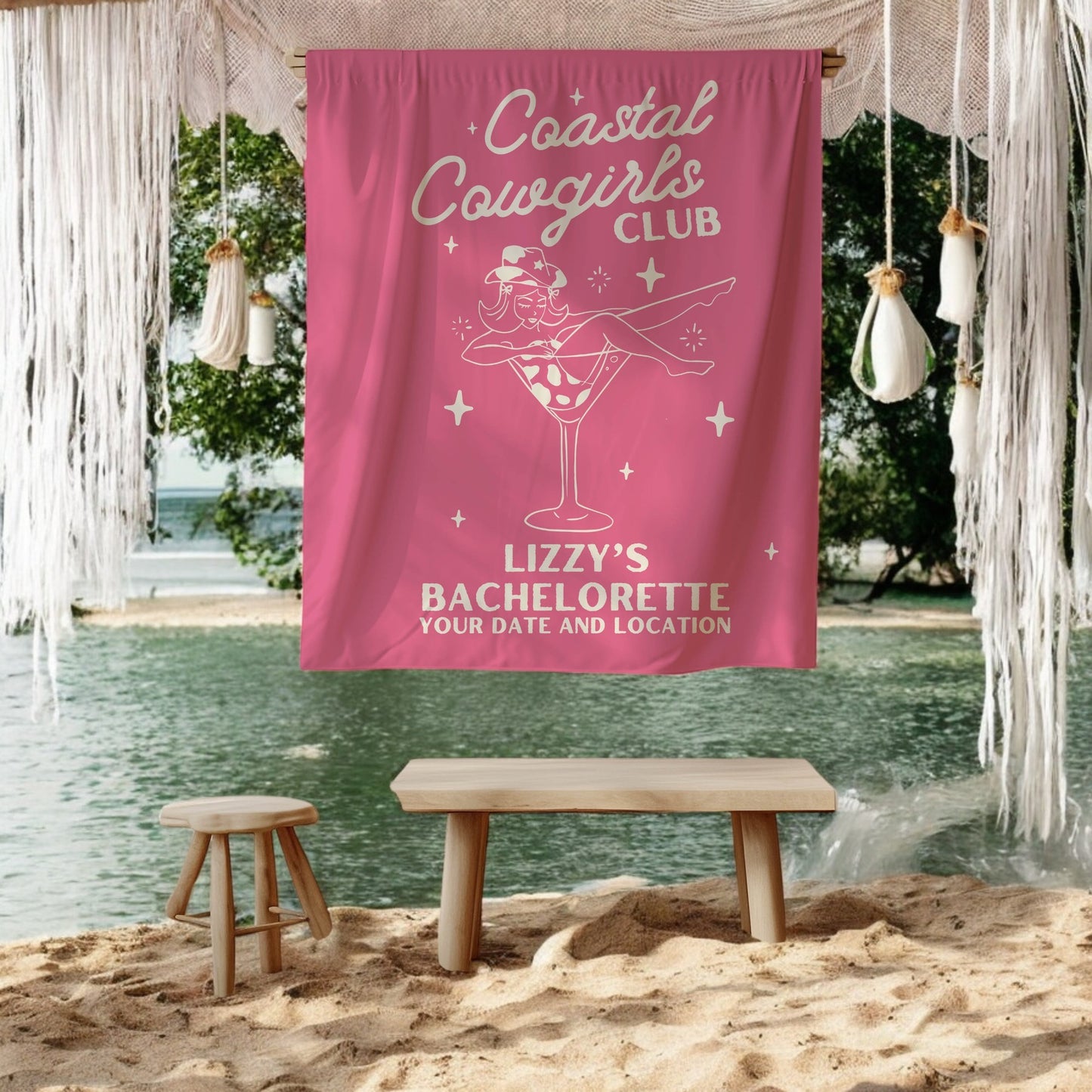 Coastal Cowgirls Bachelorette Banner– Custom Bach Décor | #15