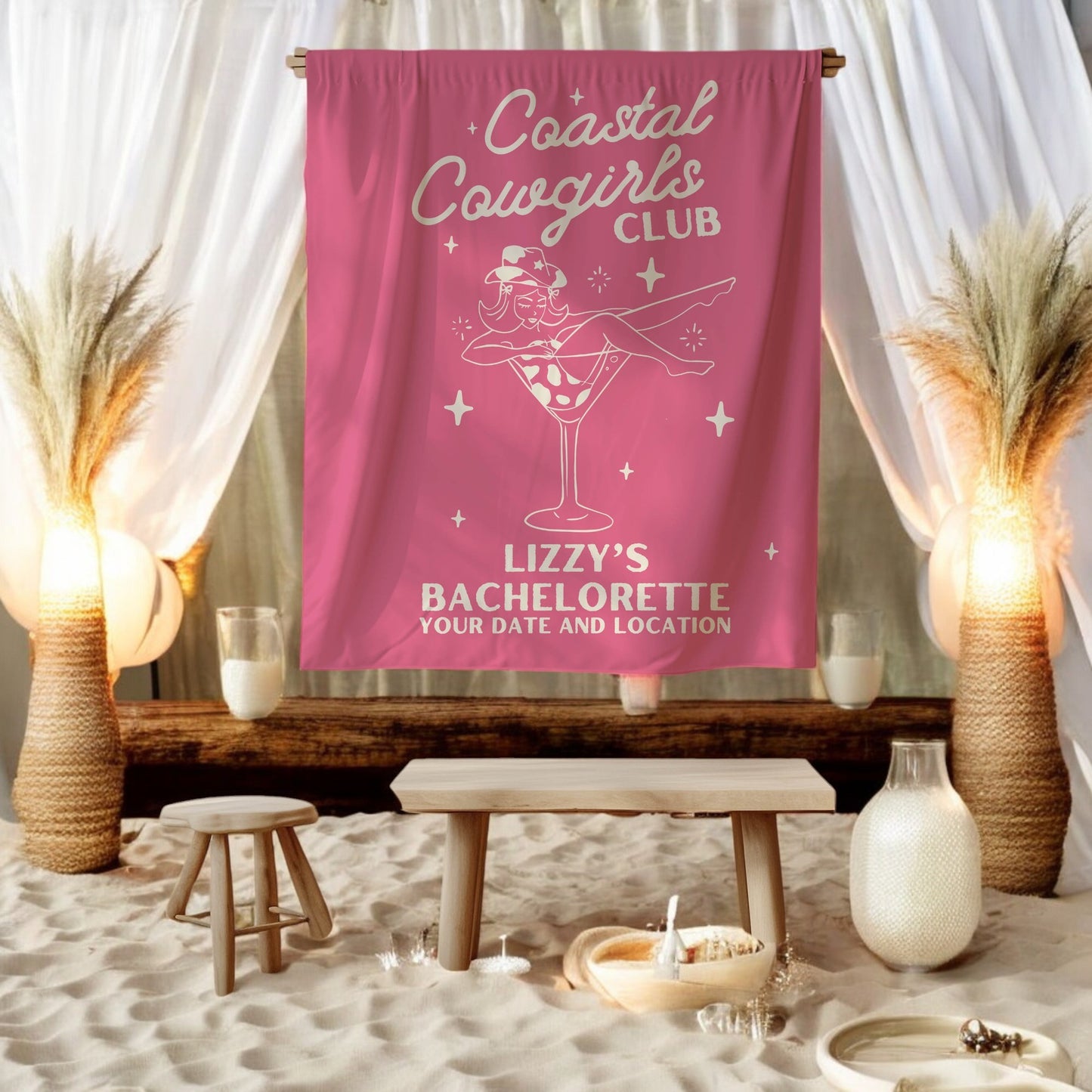Coastal Cowgirls Bachelorette Banner– Custom Bach Décor | #15