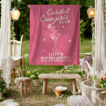 Coastal Cowgirls Bachelorette Banner– Custom Bach Décor | #15